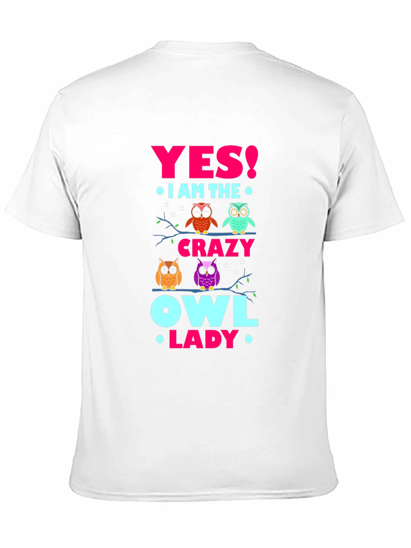 Crazy Owl Lady T-Shirt - Fun Novelty Tee