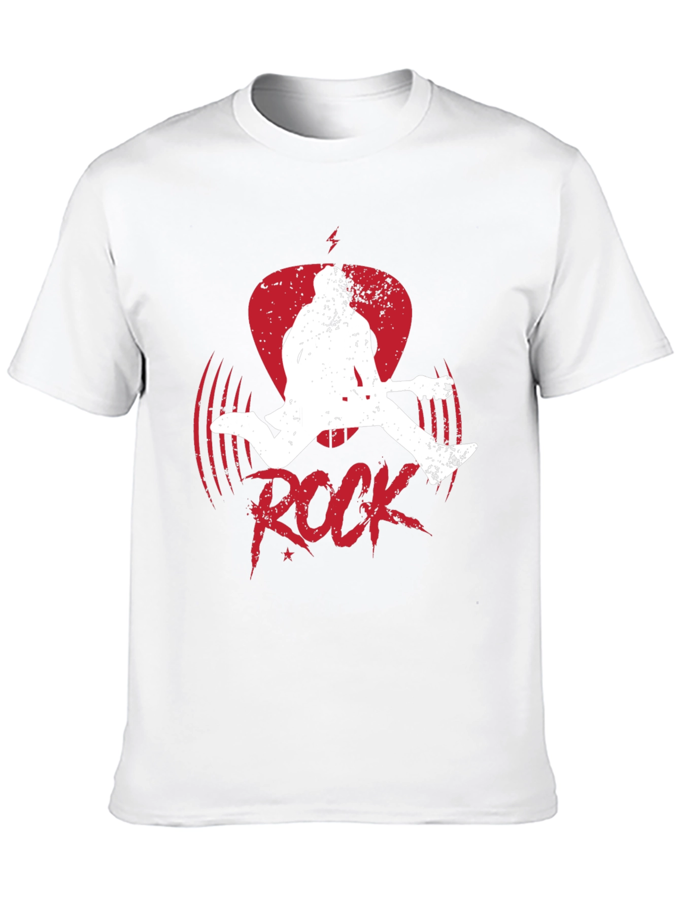 Rock Guitar Player Graphic Tee - Black Cotton