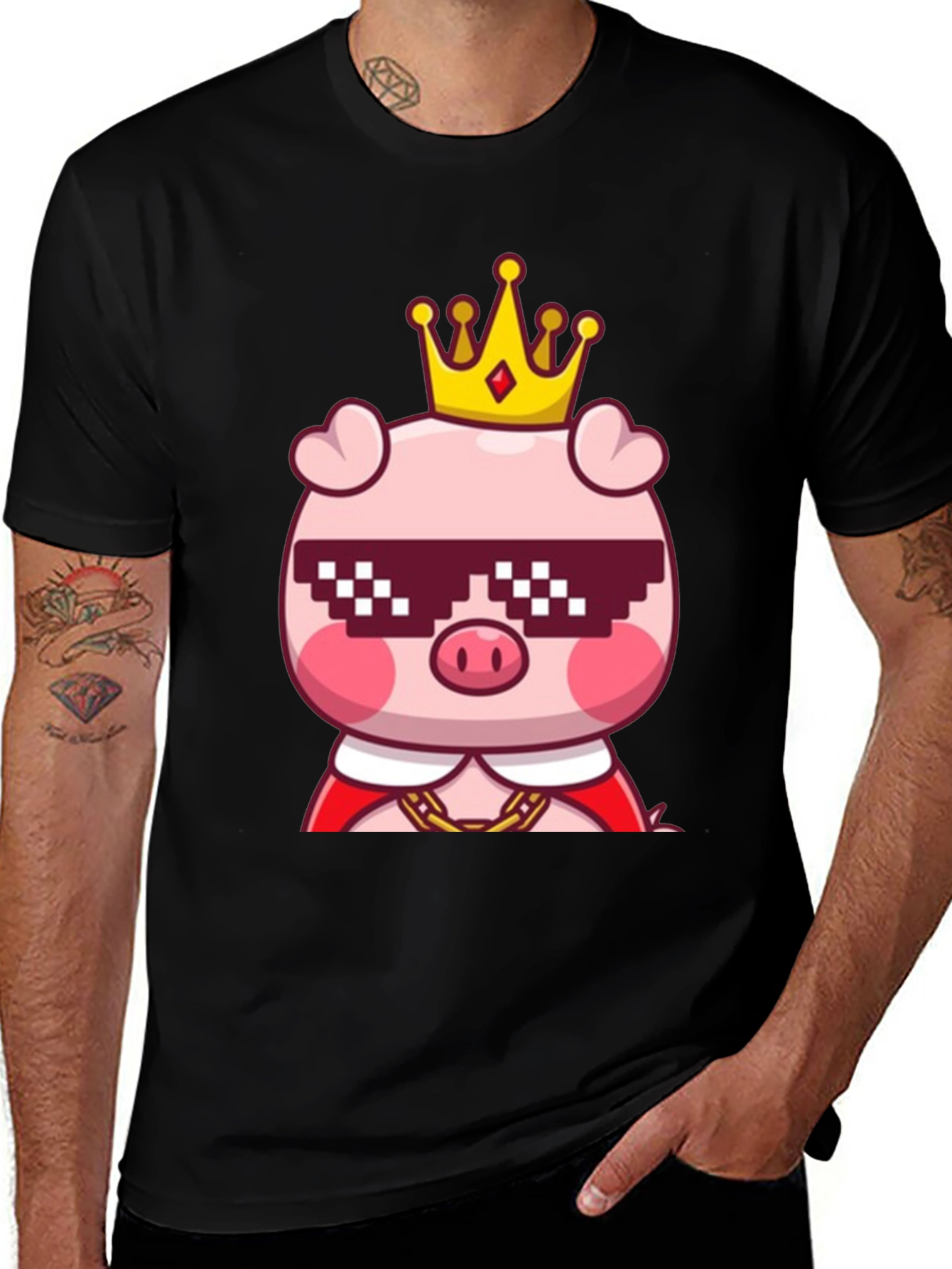 King Pig T-Shirt - Cool Cartoon Tee