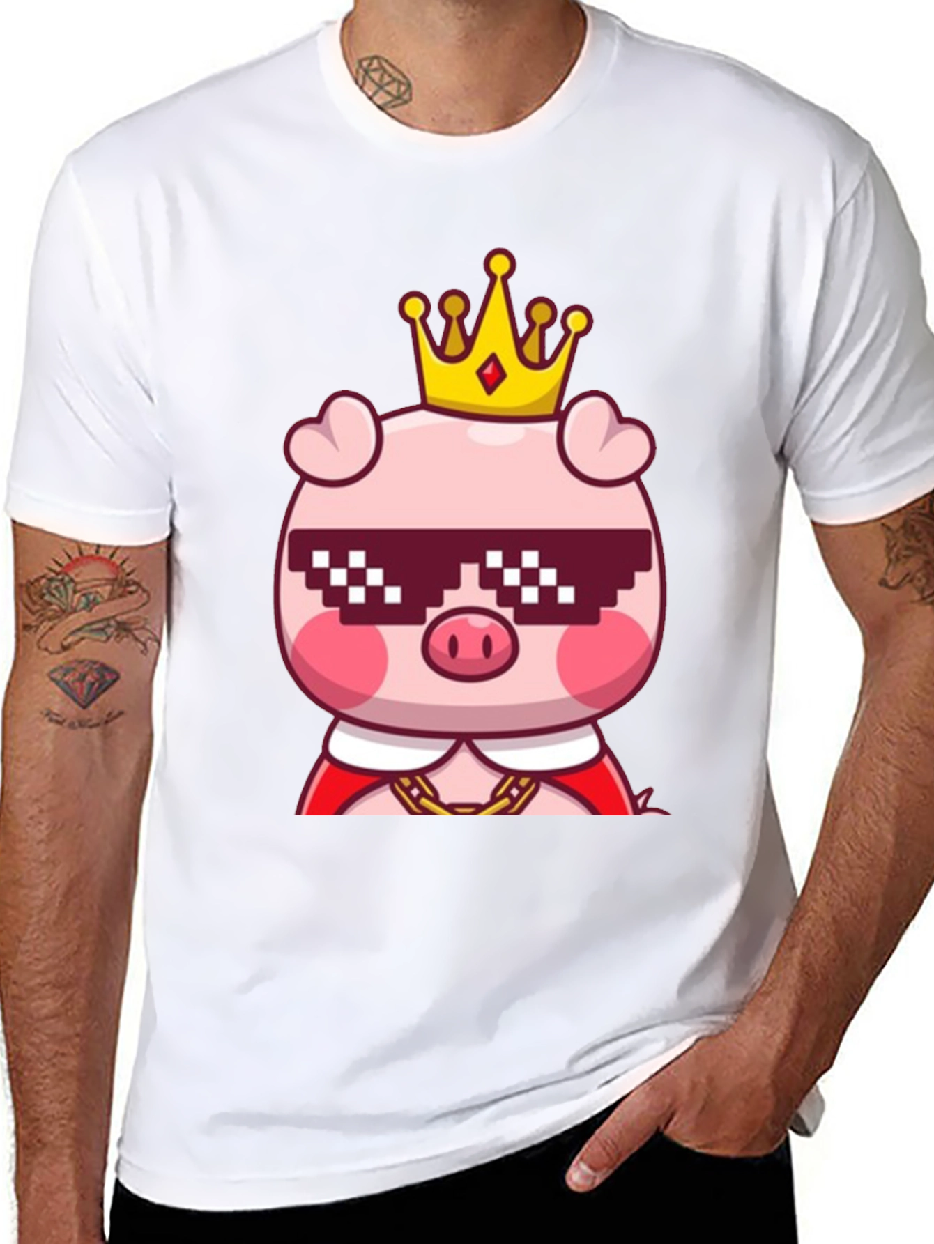King Pig T-Shirt - Cool Cartoon Tee