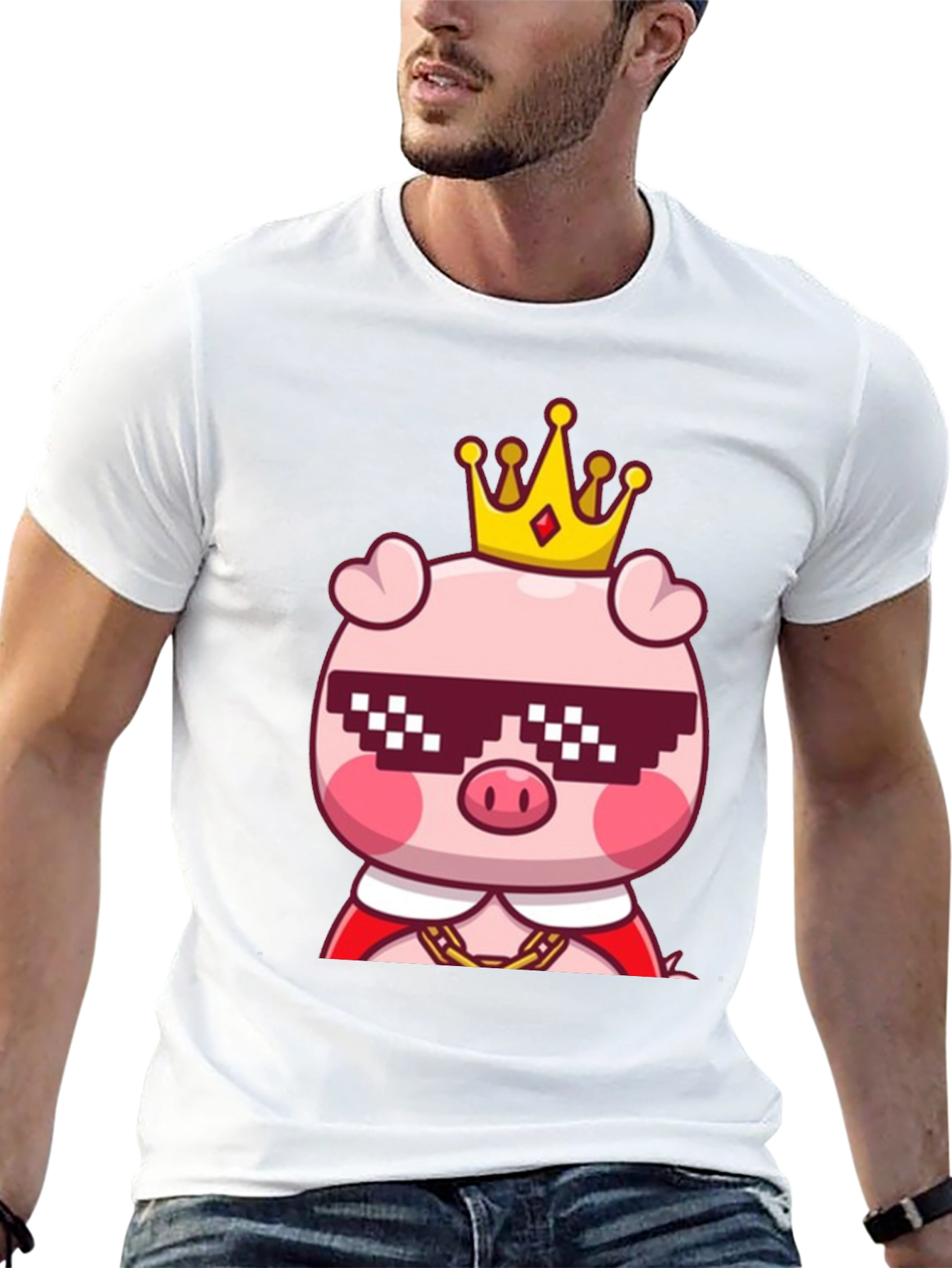 King Pig T-Shirt - Cool Cartoon Tee