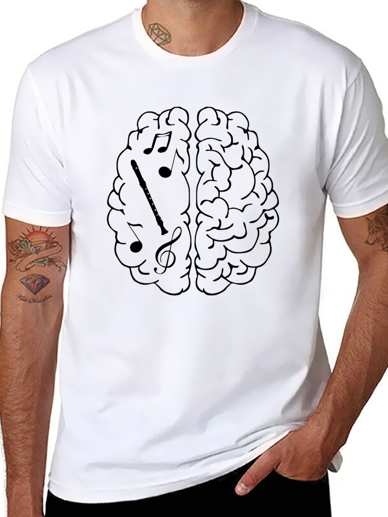 Musical Brain T-Shirt - Black Cotton Tee