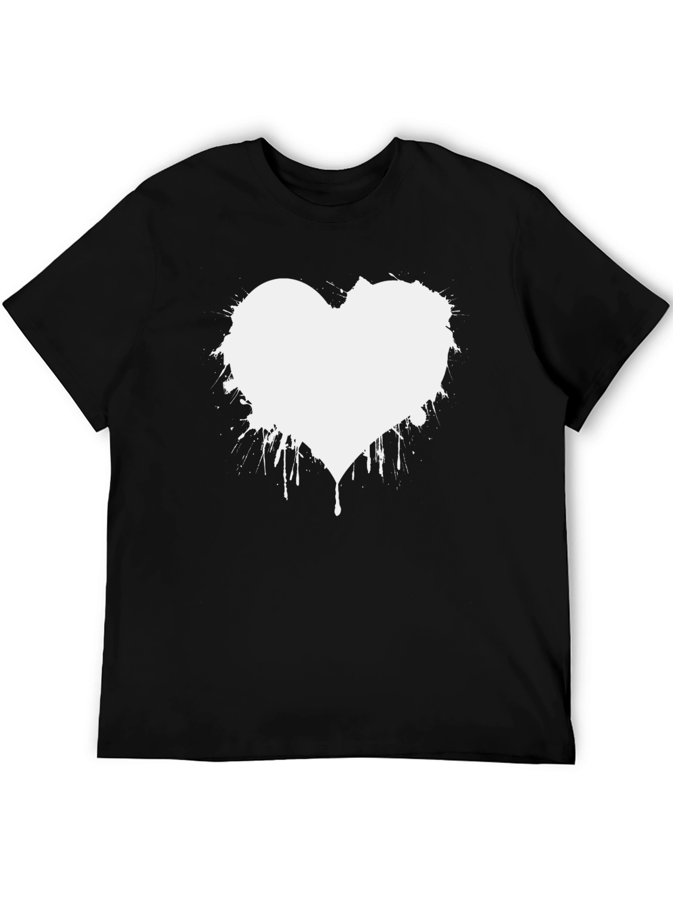 Abstract Heart Graphic Tee - Modern Black T-Shirt
