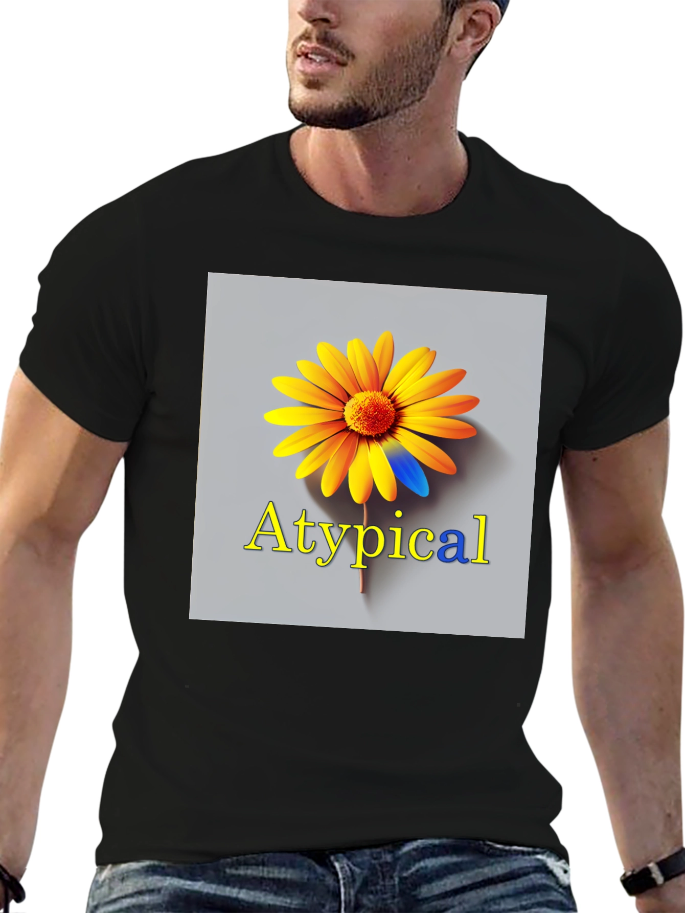 Atypical Graphic T-Shirt - Unique Flower Design