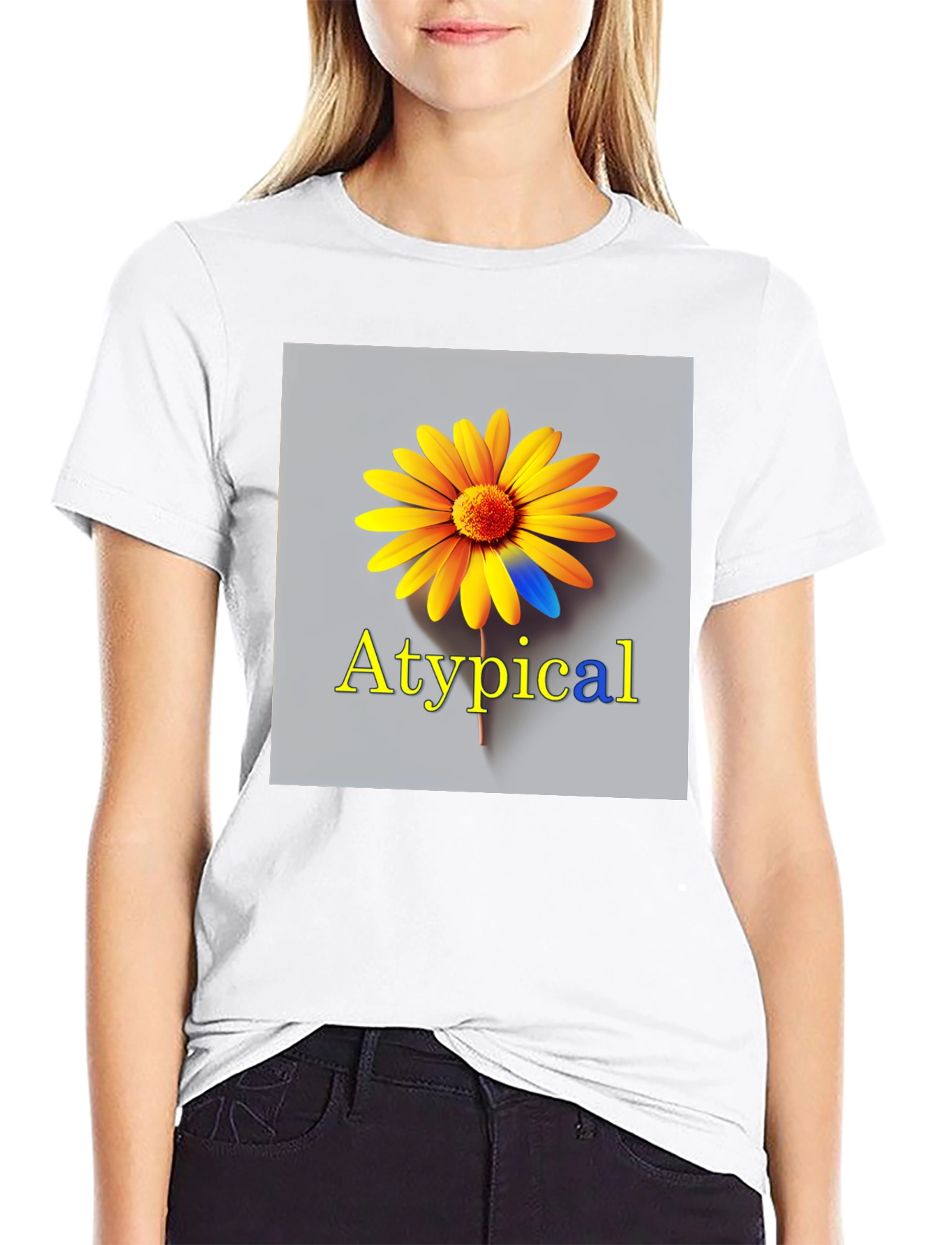 Atypical Graphic T-Shirt - Unique Flower Design