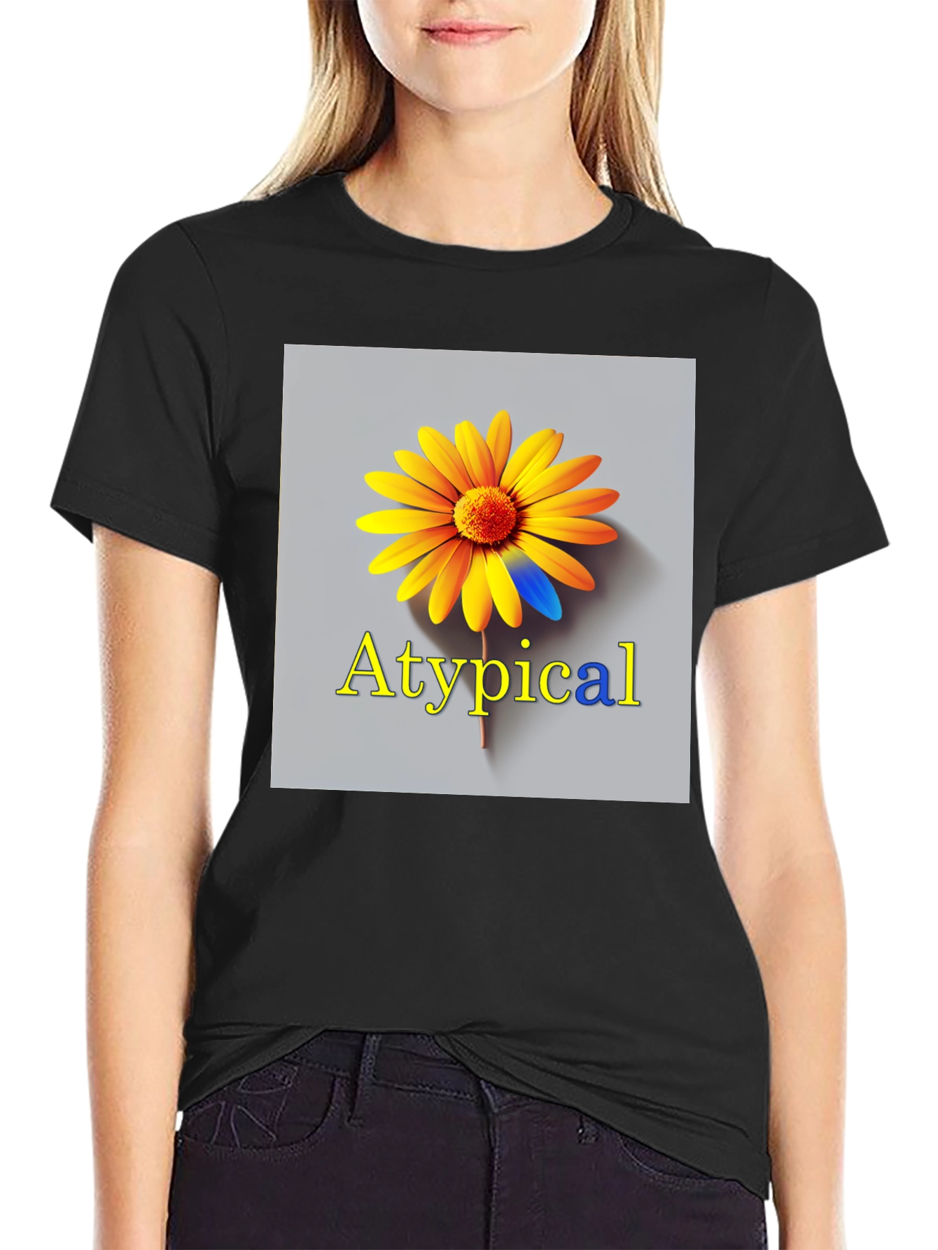 Atypical Graphic T-Shirt - Unique Flower Design