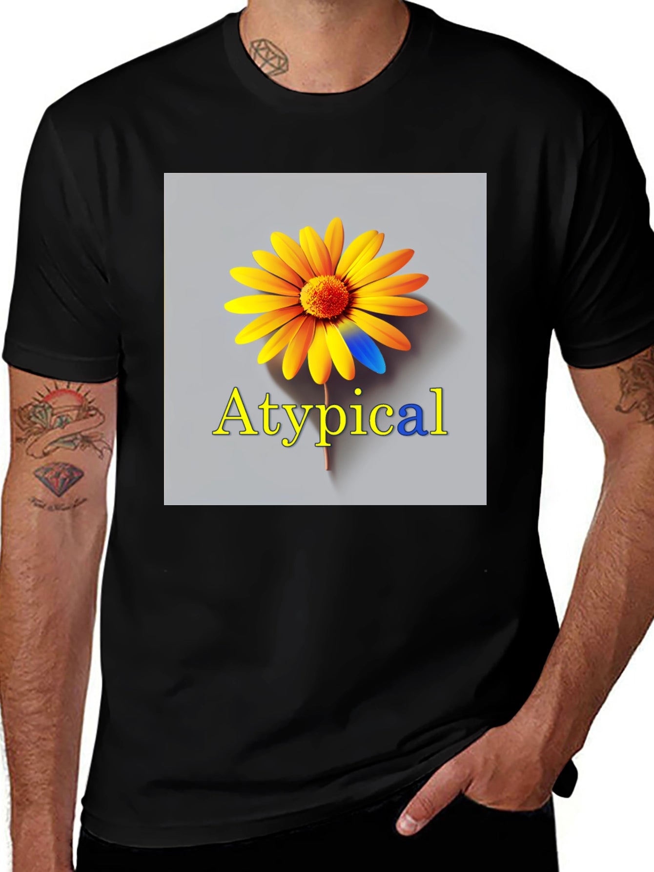 Atypical Graphic T-Shirt - Unique Flower Design