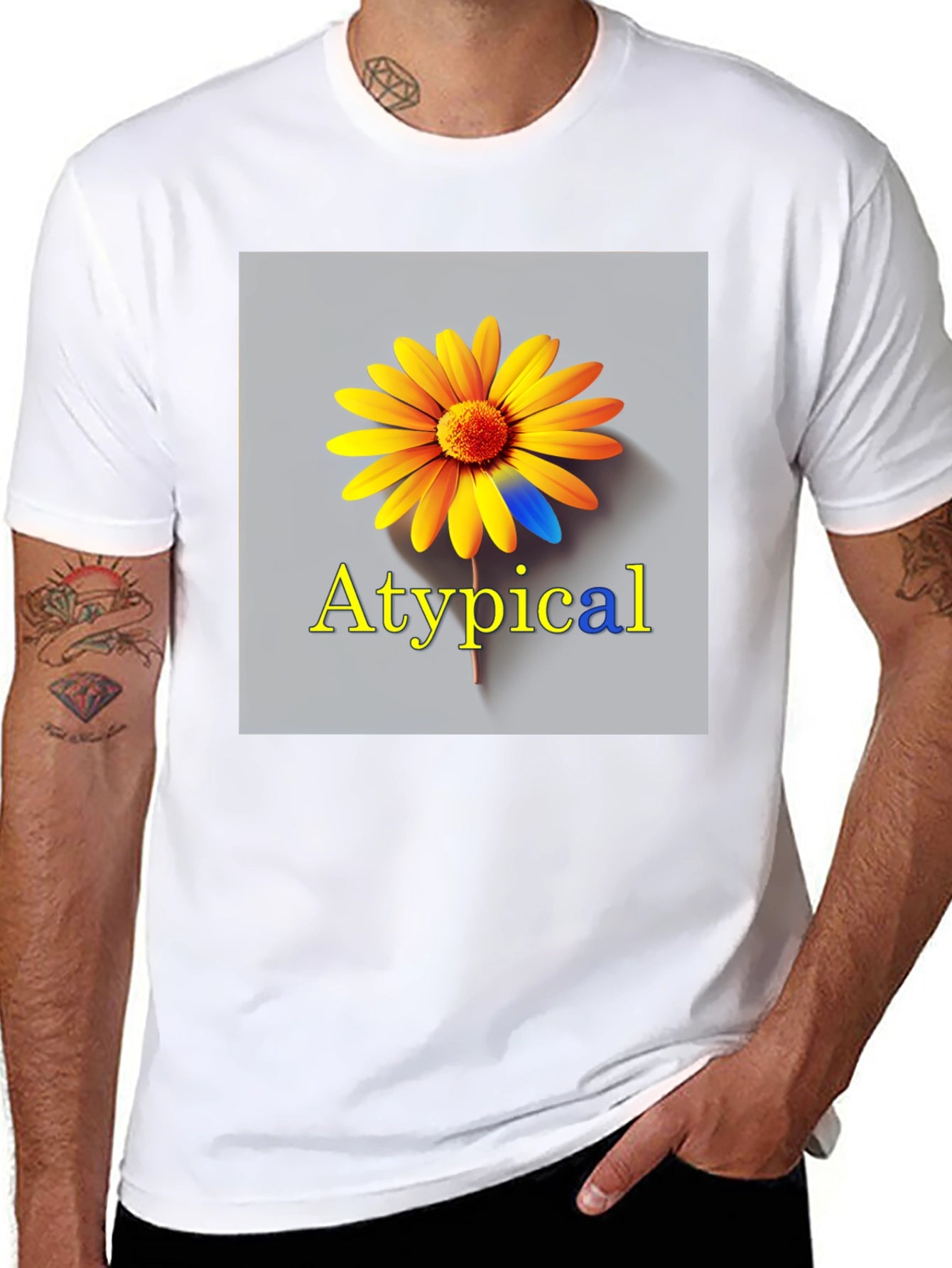 Atypical Graphic T-Shirt - Unique Flower Design