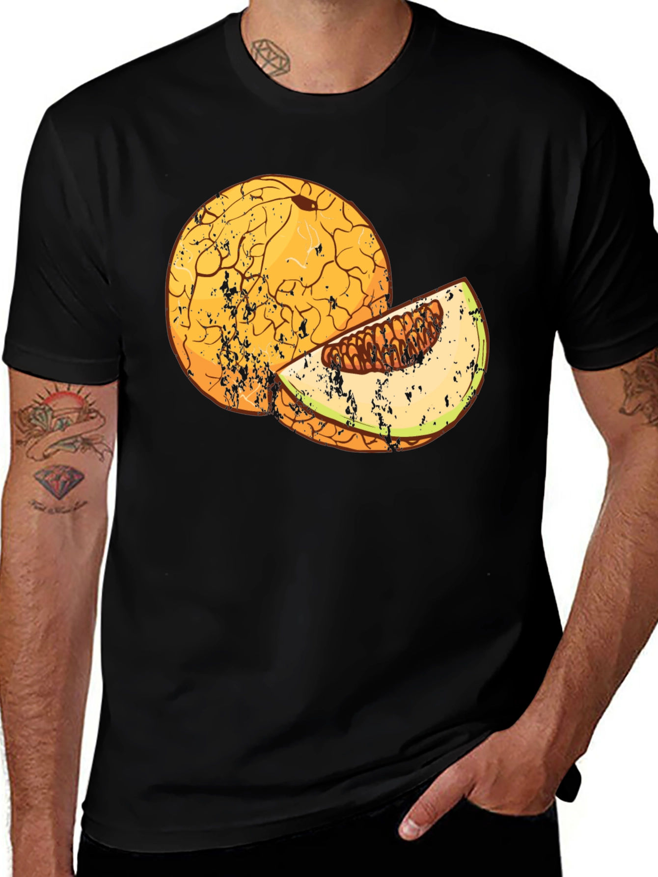 Melon Graphic Black T-Shirt
