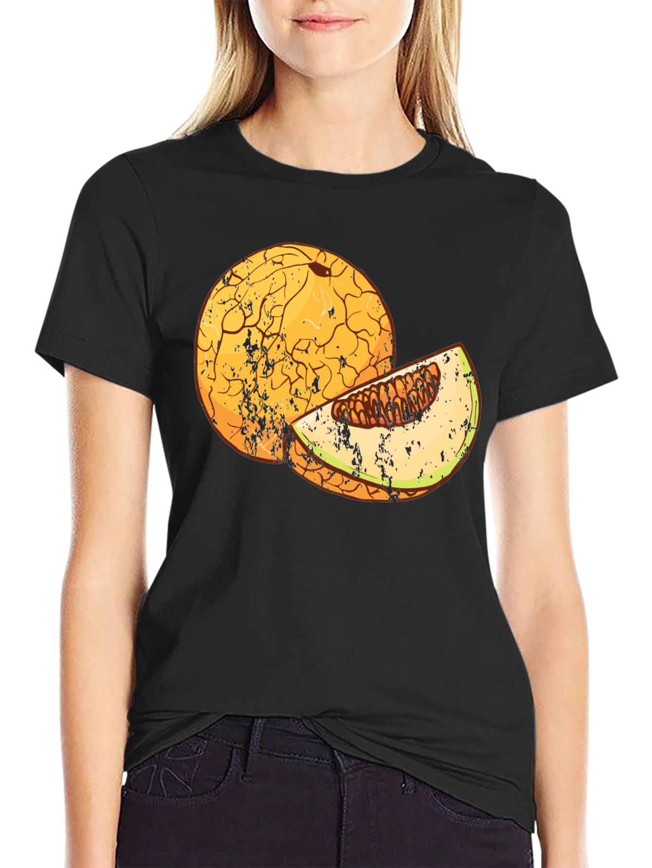 Melon Graphic Black T-Shirt
