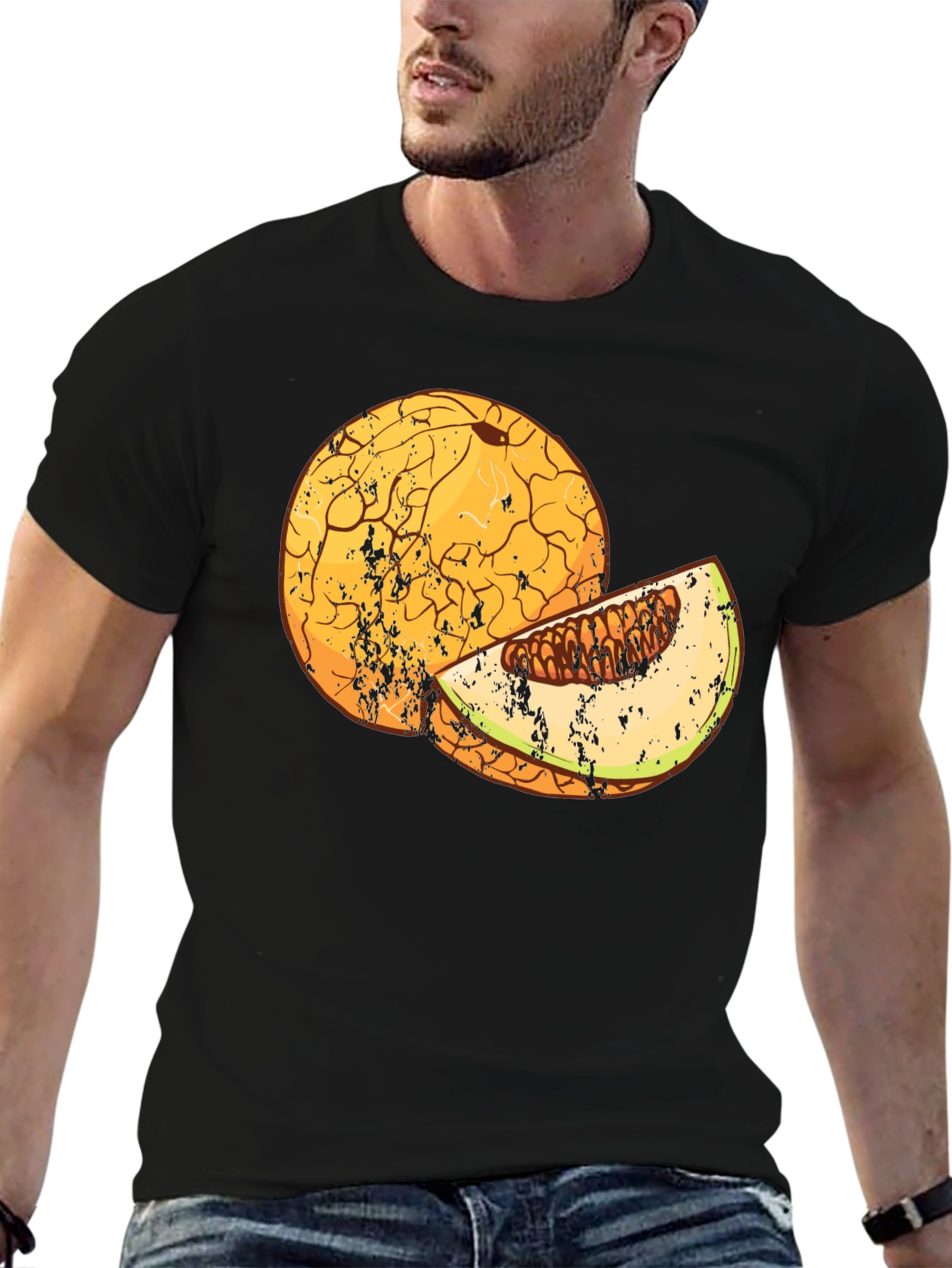 Melon Graphic Black T-Shirt