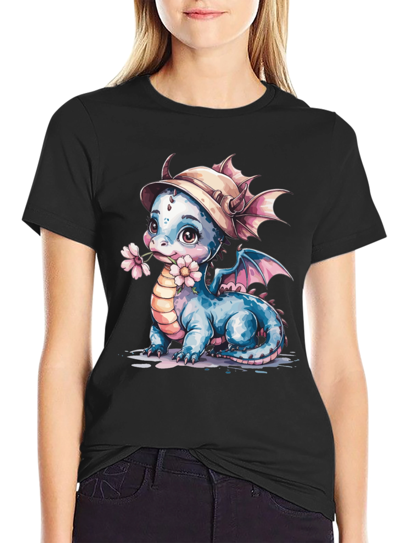 Cute Dragon with Flower T-Shirt