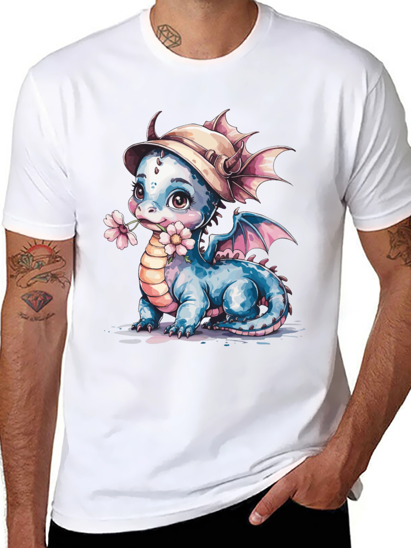 Cute Dragon with Flower T-Shirt