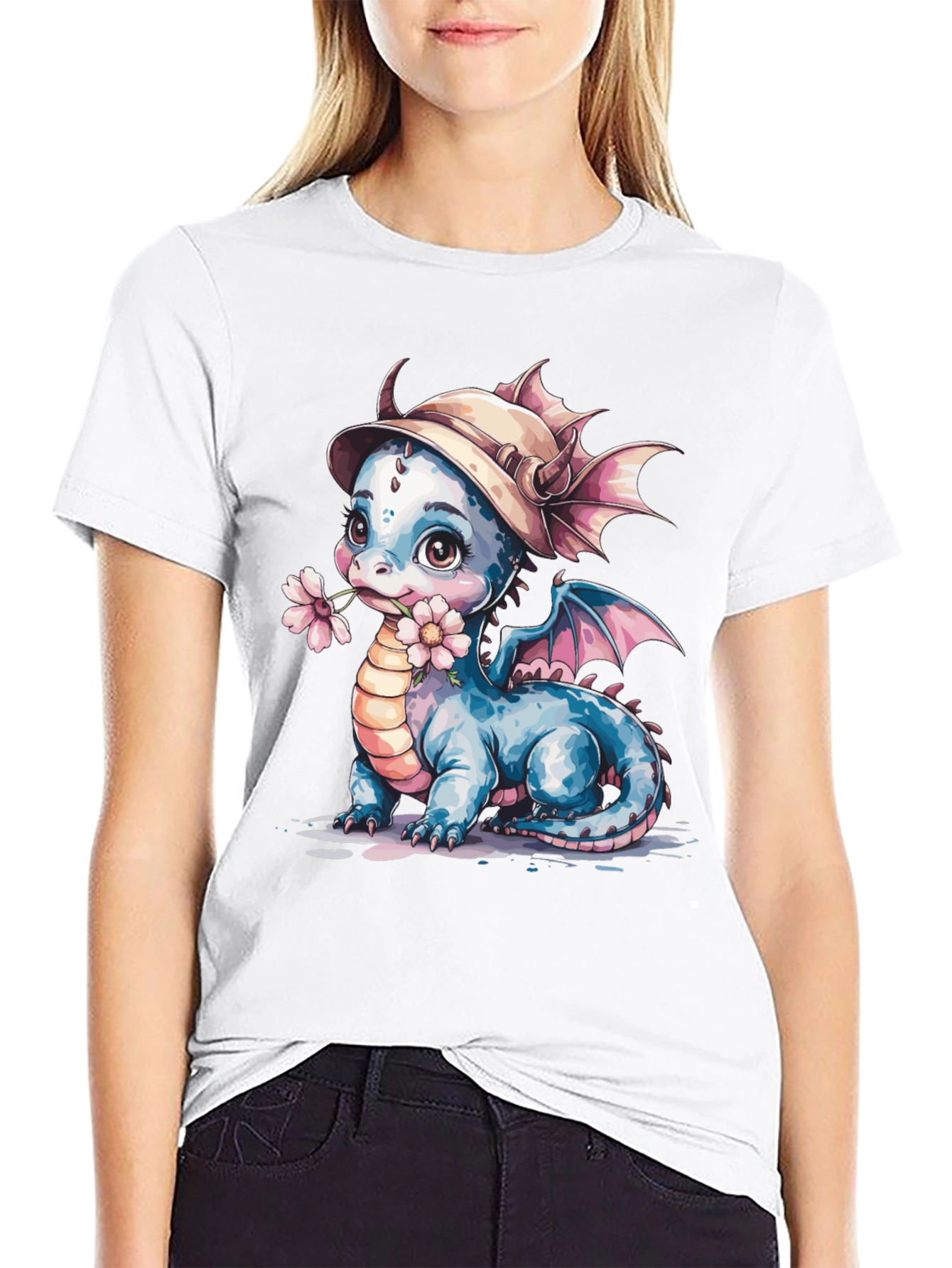 Cute Dragon with Flower T-Shirt