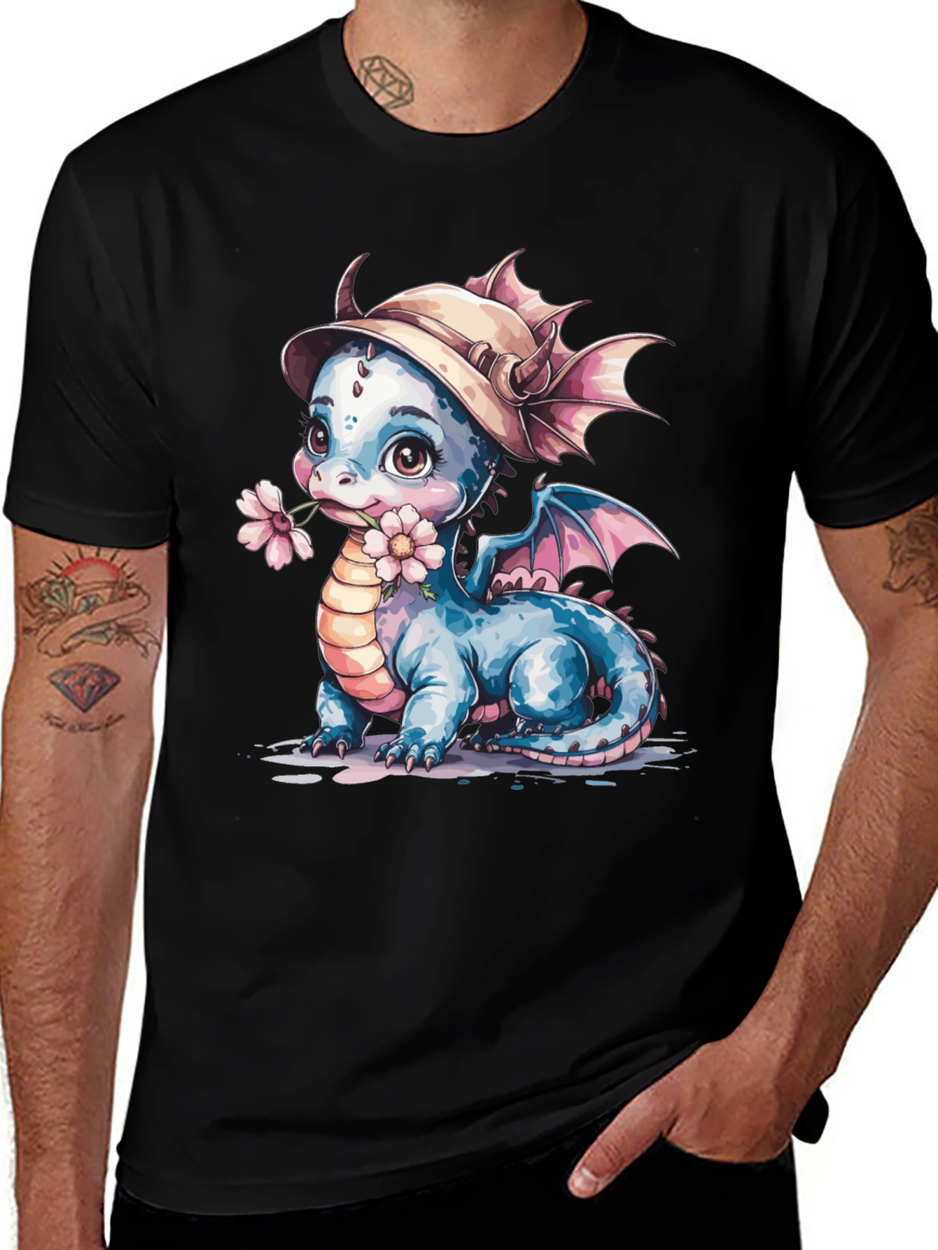 Cute Dragon with Flower T-Shirt