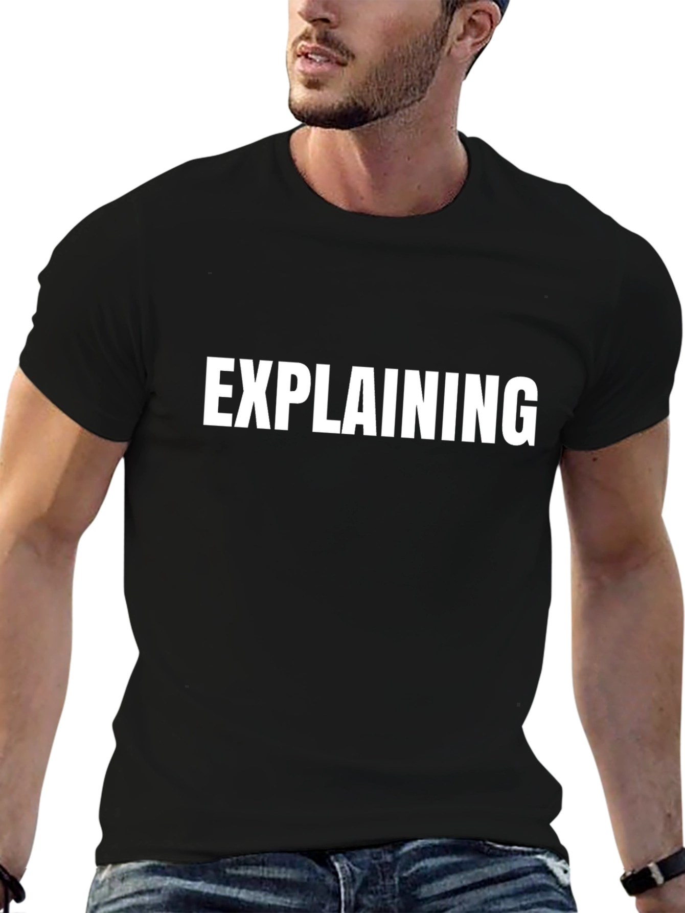 Explaining Black Graphic Tee Shirt