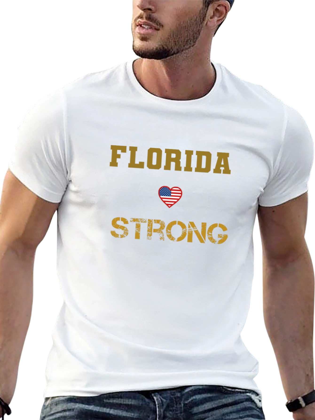 Florida Strong T-Shirt - Patriotic USA Heart