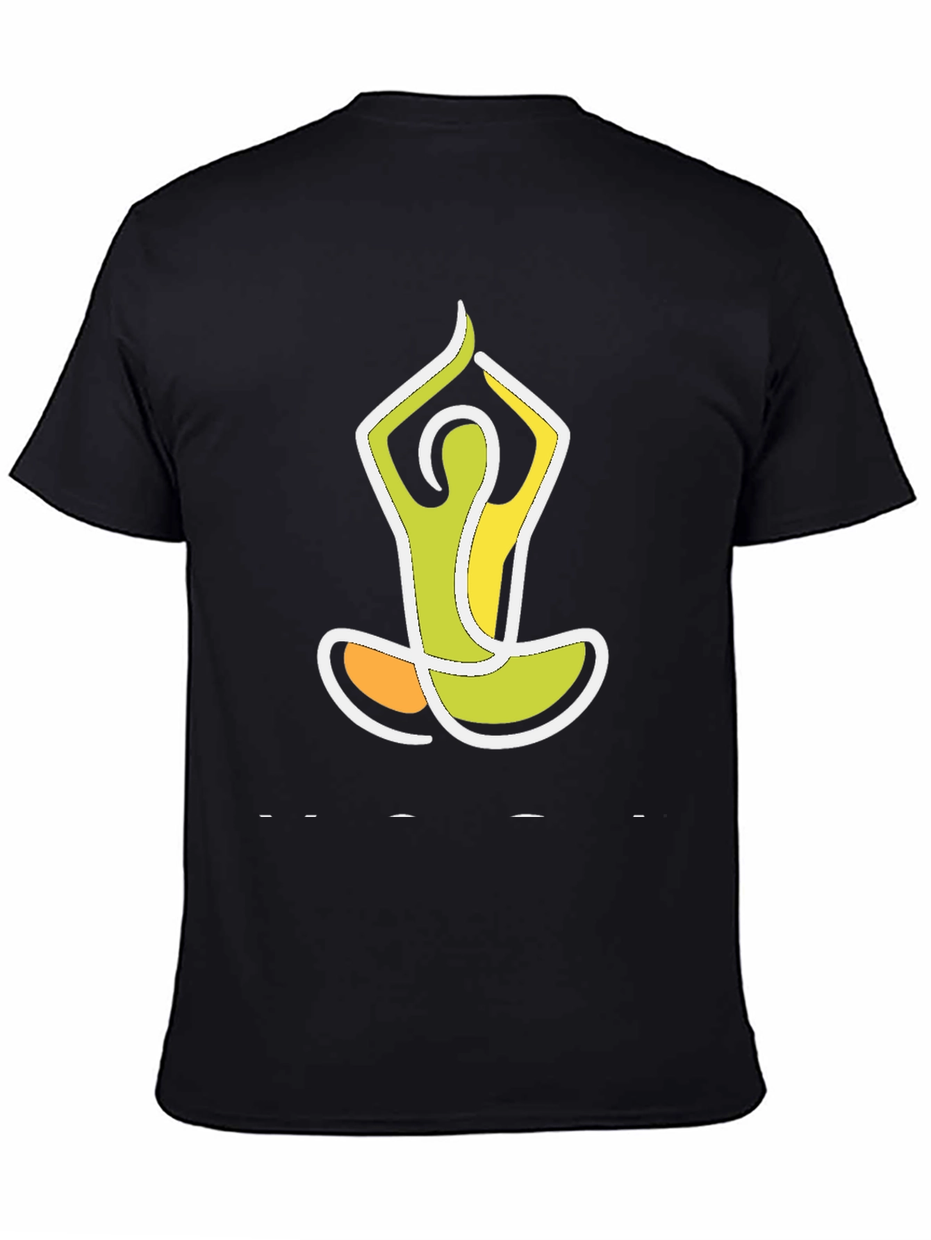 Yoga Pose Graphic Tee - Black Cotton Blend Shirt