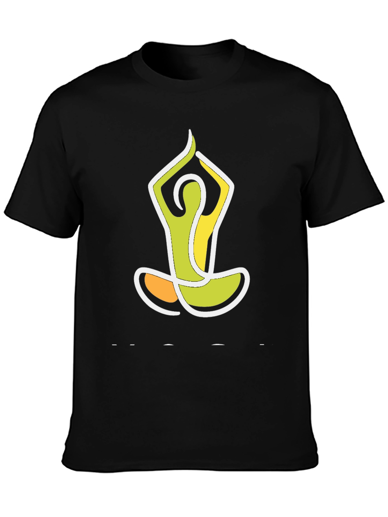 Yoga Pose Graphic Tee - Black Cotton Blend Shirt