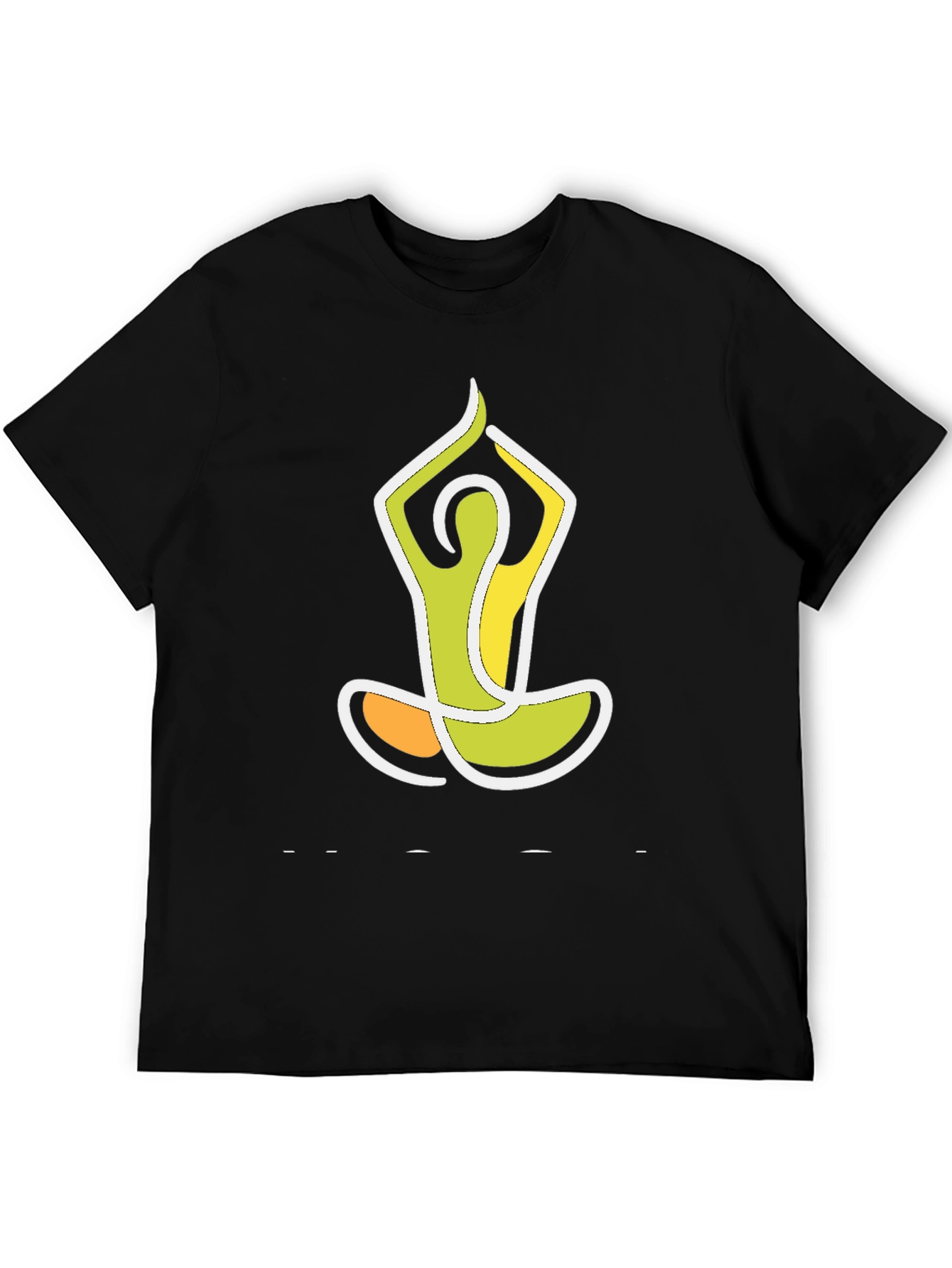 Yoga Pose Graphic Tee - Black Cotton Blend Shirt