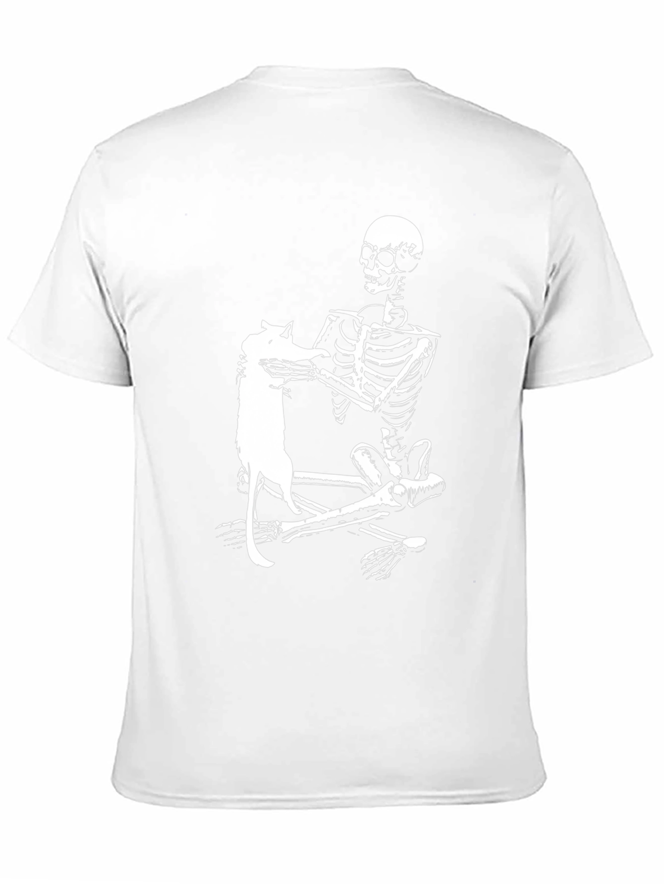 Skeleton & Cat Graphic Tee - Black