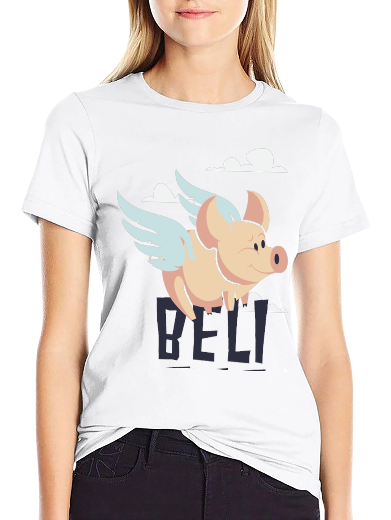 Flying Pig Graphic Tee - Mens Black T-Shirt