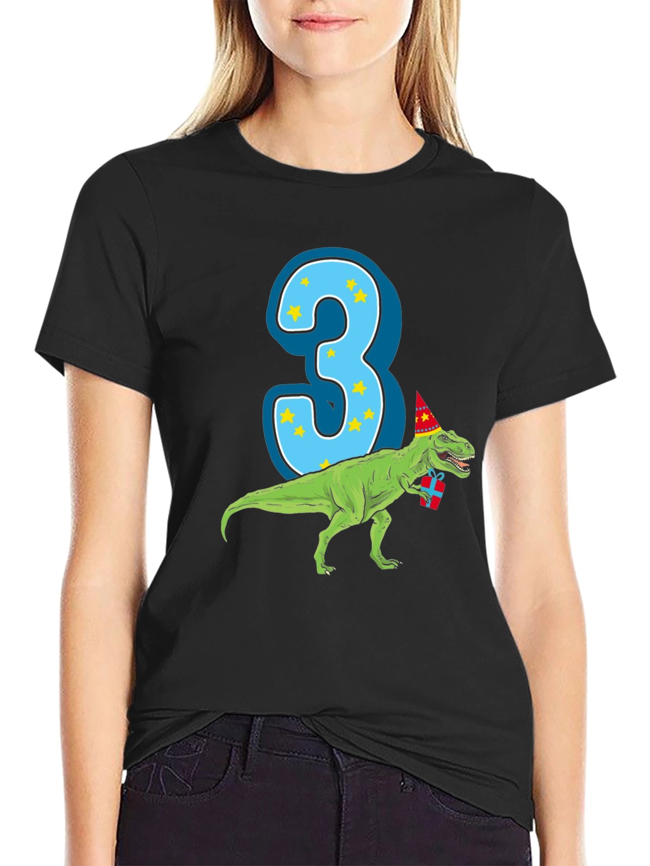 Dino Birthday Boy T-Shirt - Number 3 Dinosaur Tee