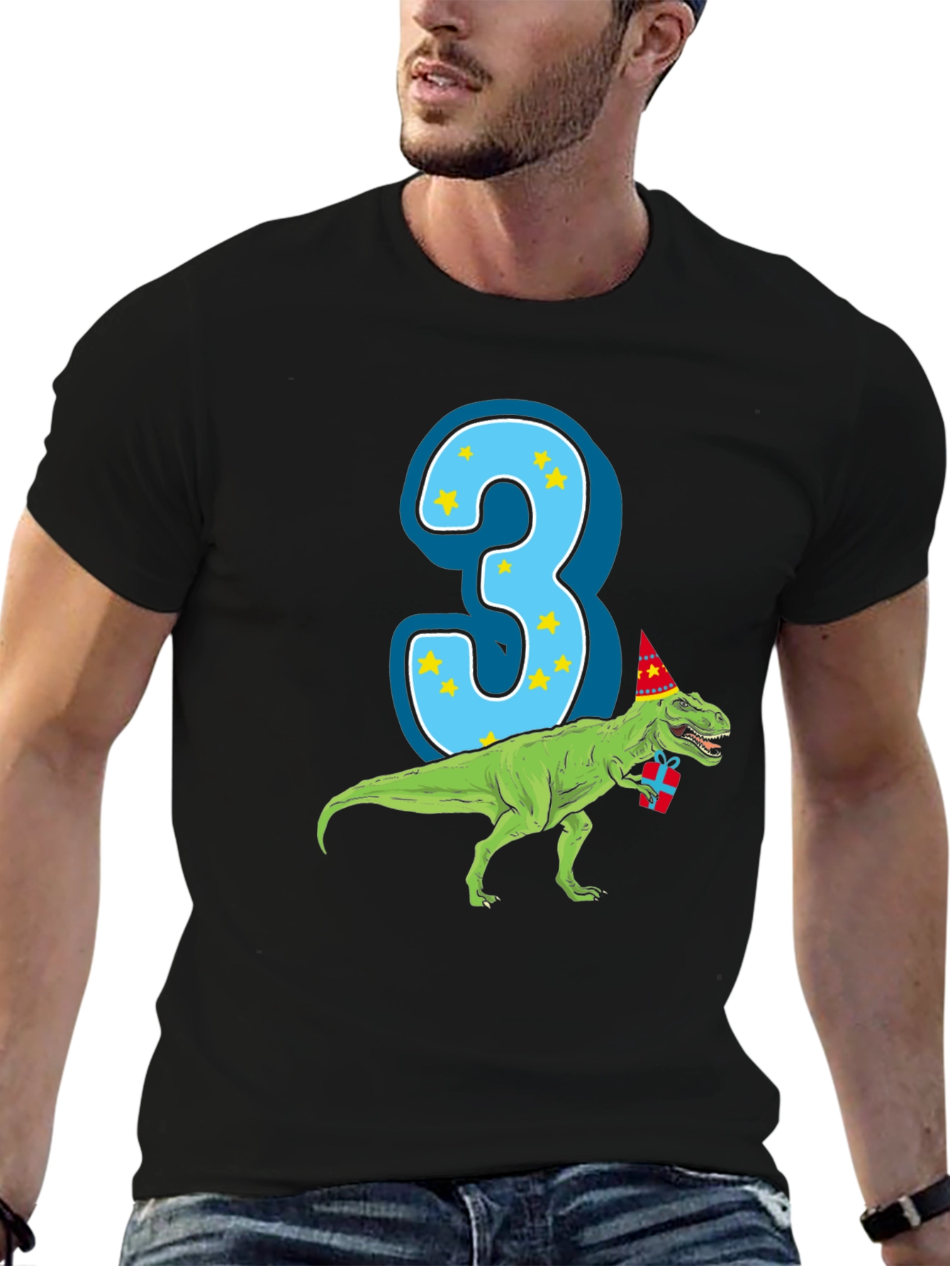 Dino Birthday Boy T-Shirt - Number 3 Dinosaur Tee