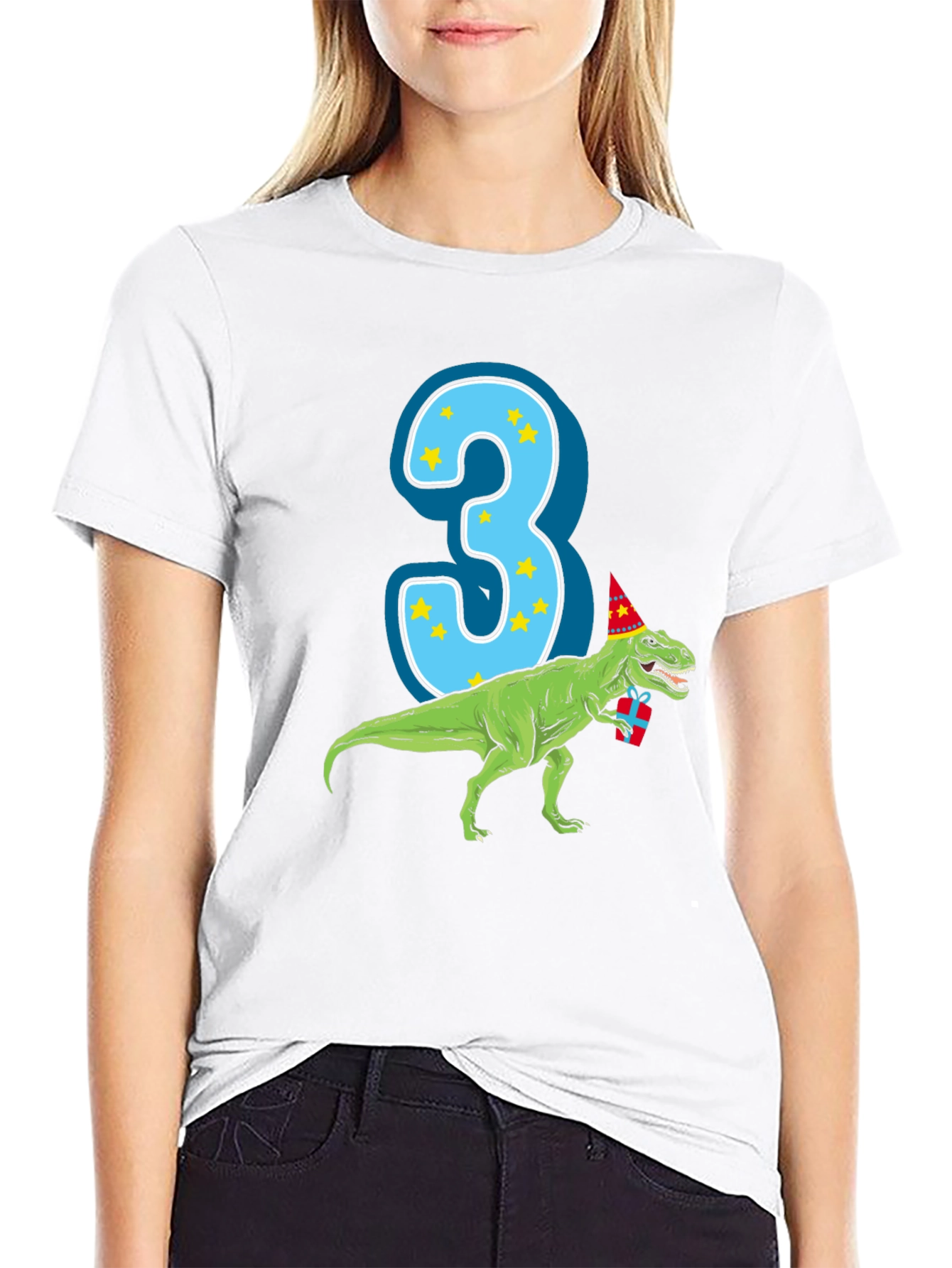 Dino Birthday Boy T-Shirt - Number 3 Dinosaur Tee