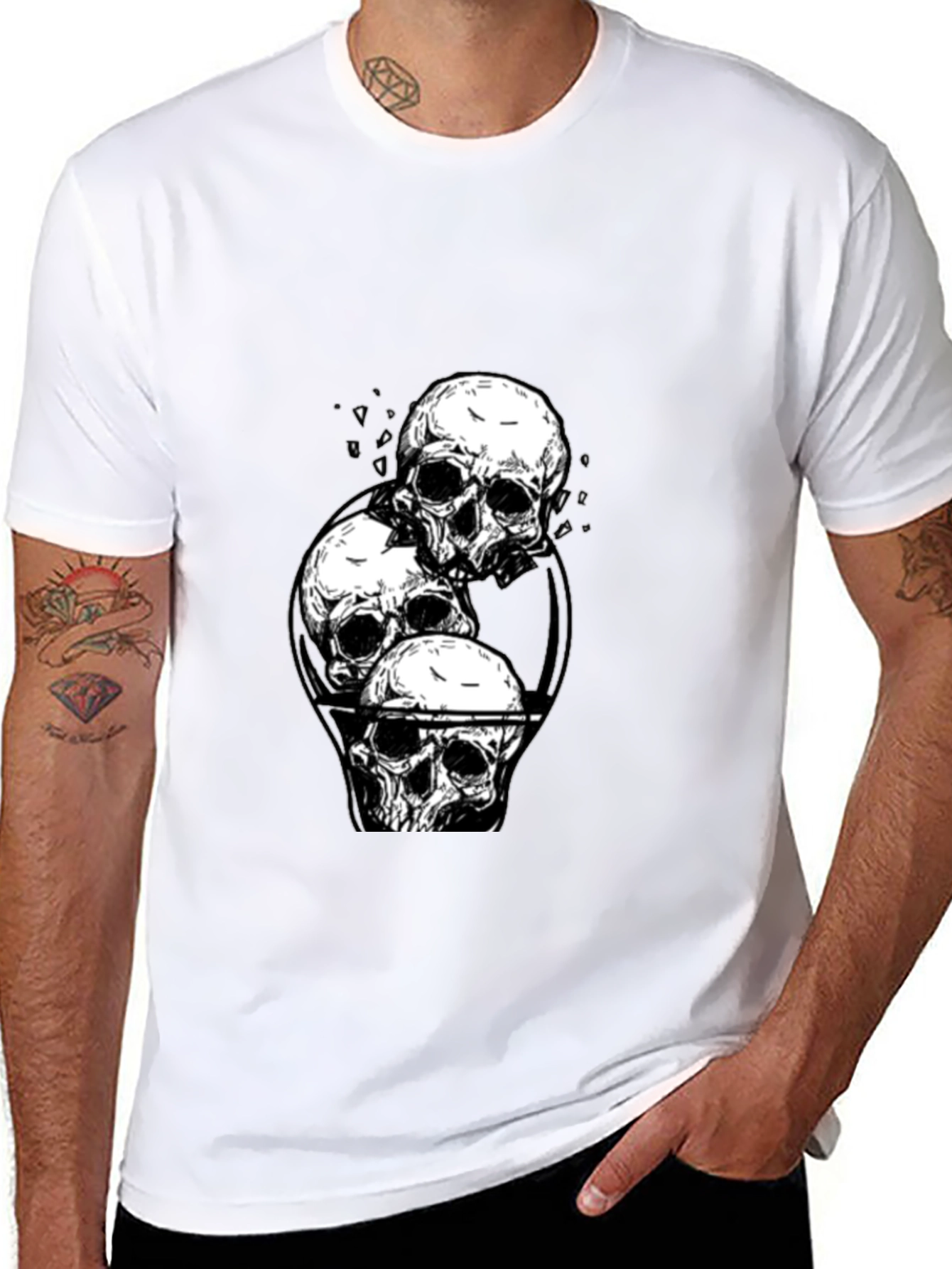 Skull Graphic Tee - Edgy Black T-Shirt