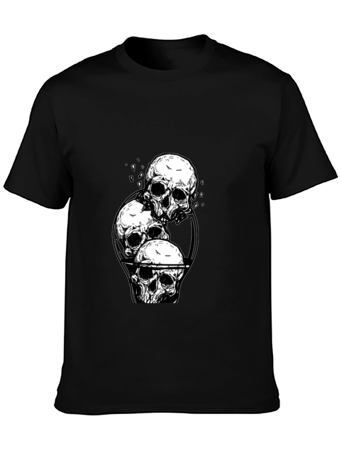 Skull Graphic Tee - Edgy Black T-Shirt