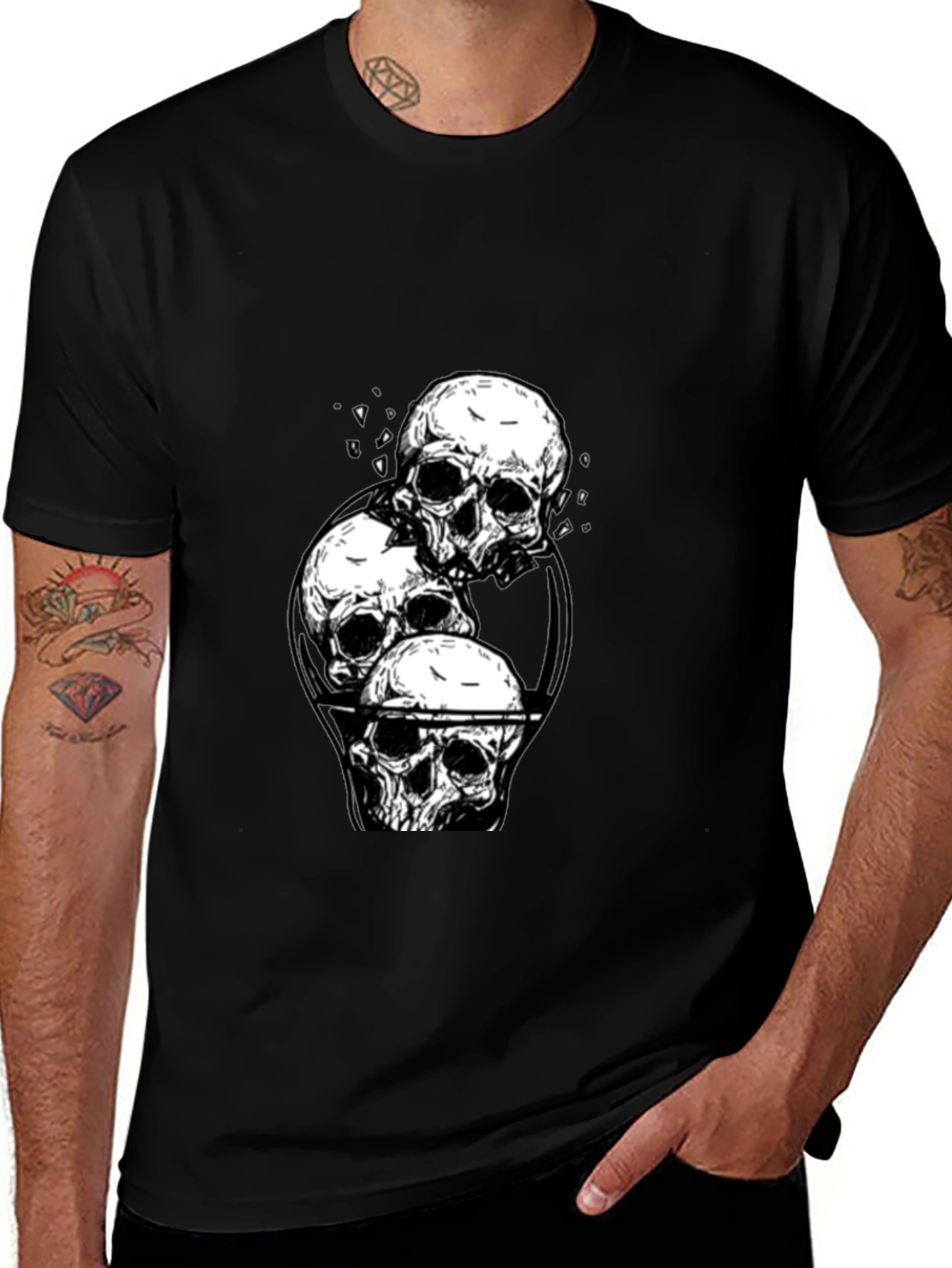 Skull Graphic Tee - Edgy Black T-Shirt