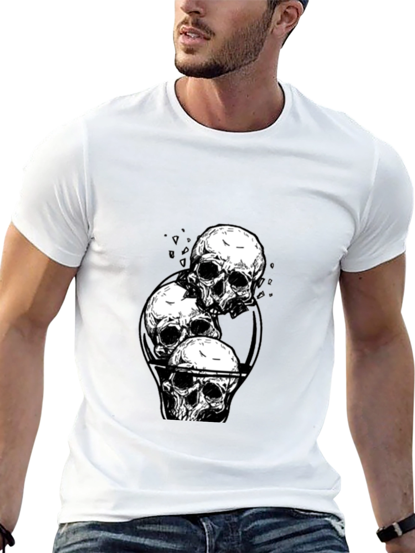 Skull Graphic Tee - Edgy Black T-Shirt