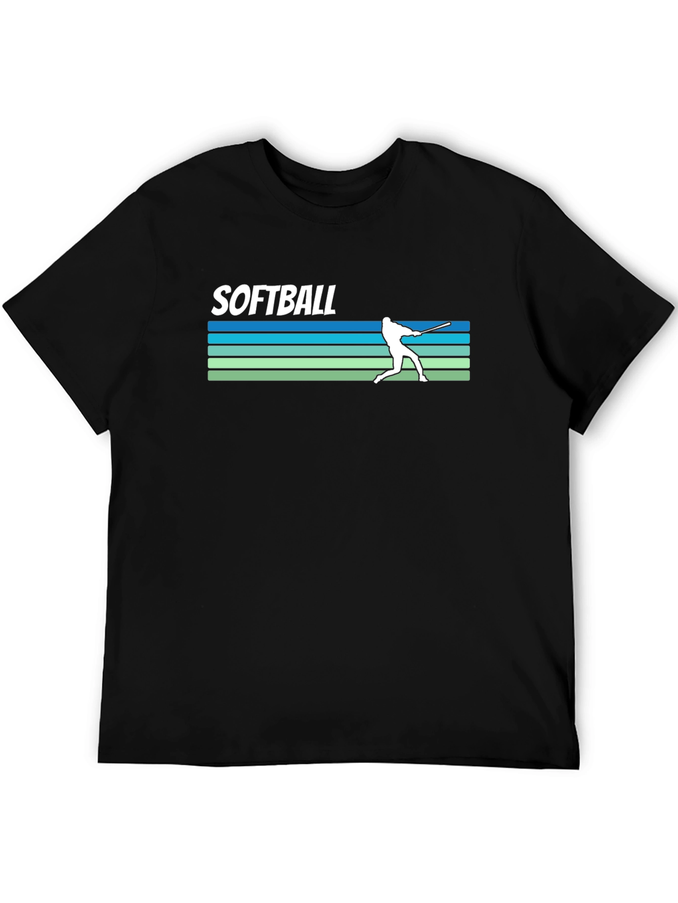 Softball Retro Style Graphic Tee - Black