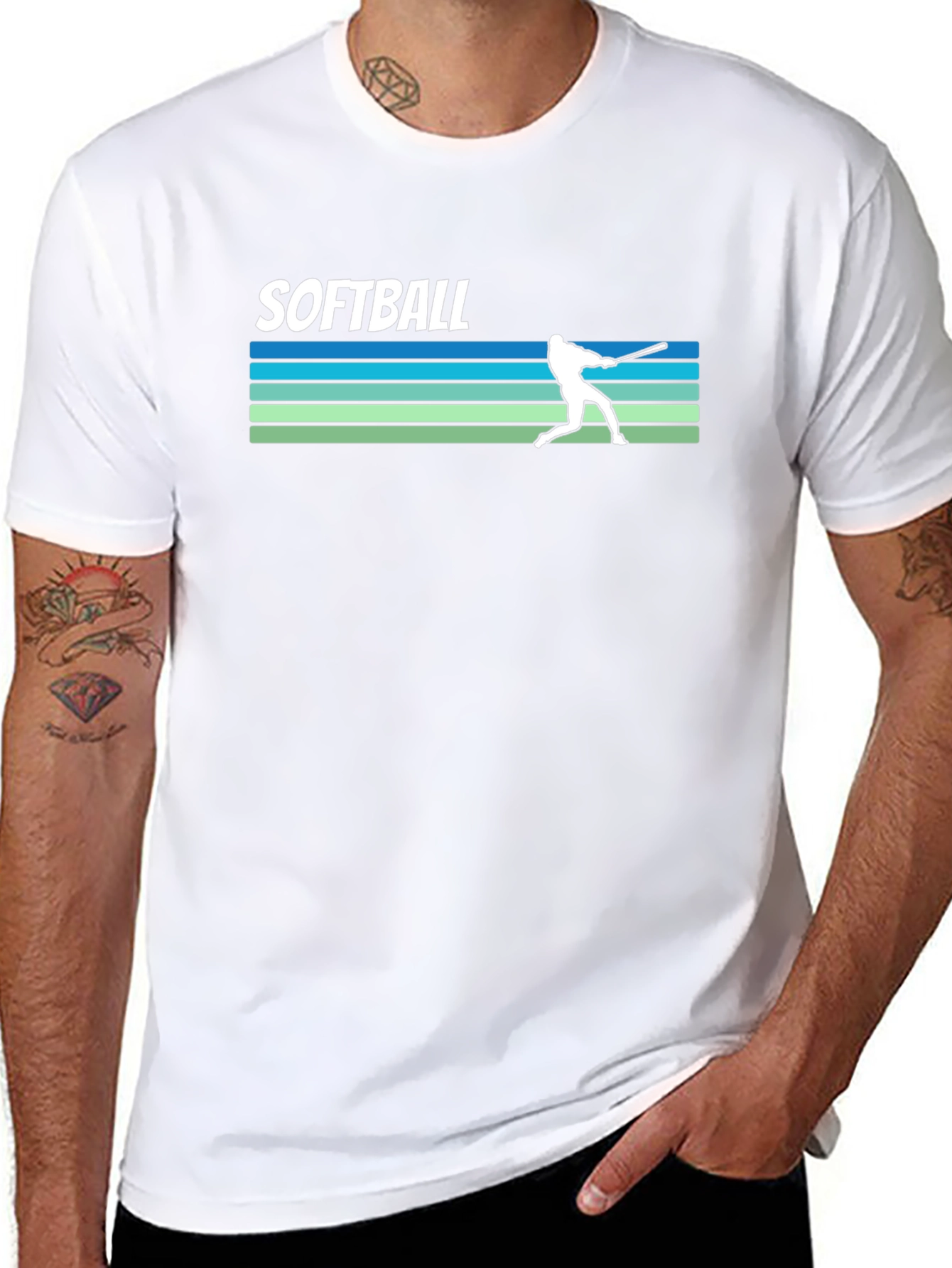 Softball Retro Style Graphic Tee - Black