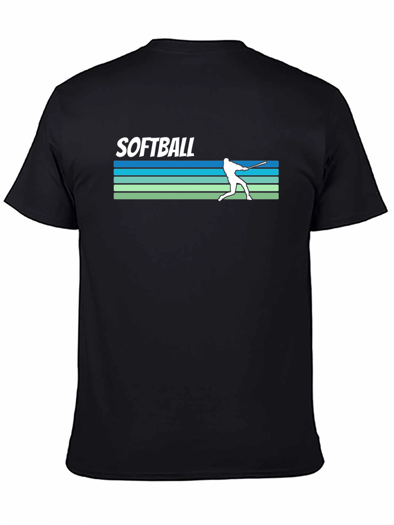 Softball Retro Style Graphic Tee - Black