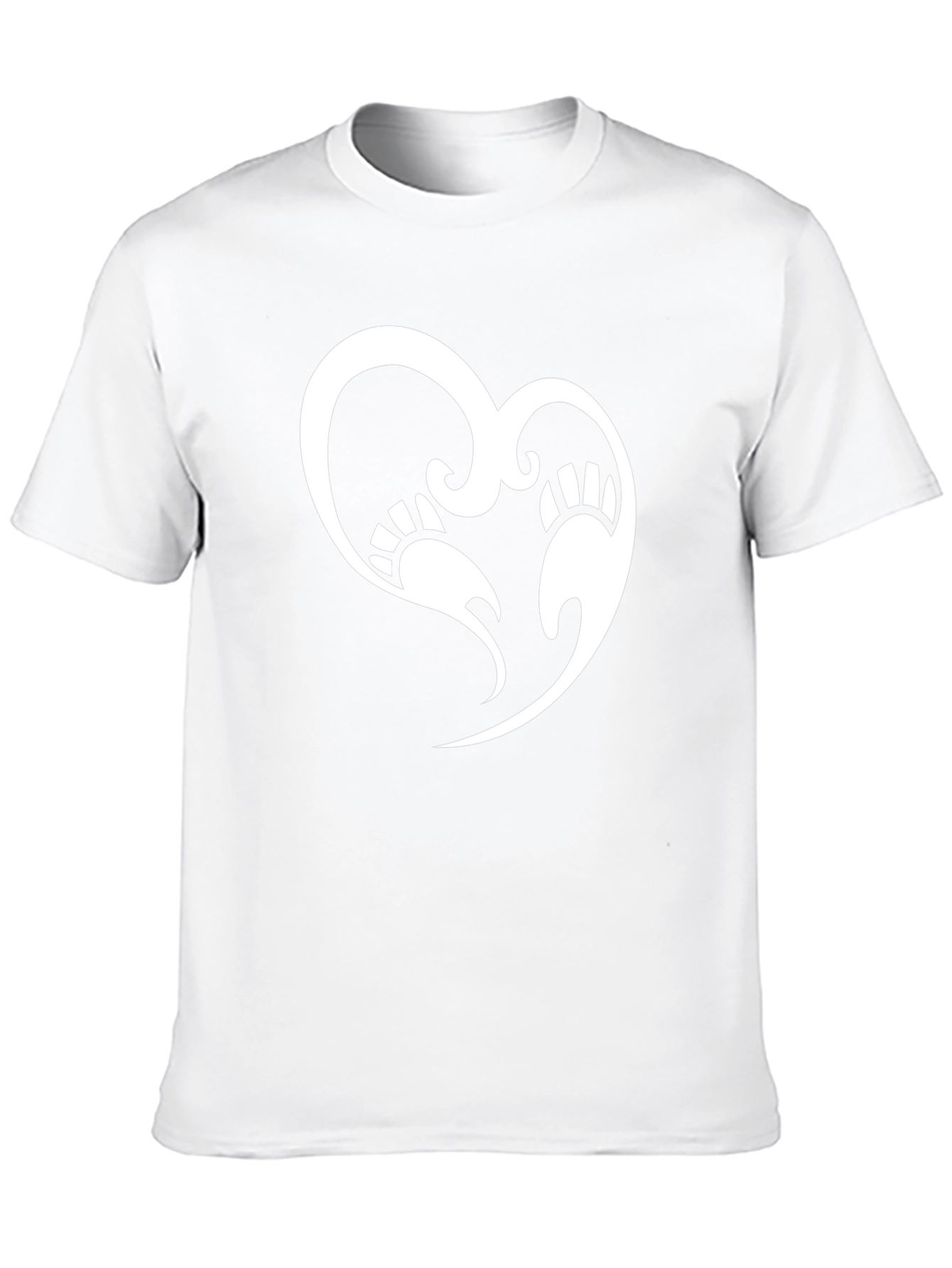 Bear Paw Heart Graphic T-Shirt - Black Casual Tee
