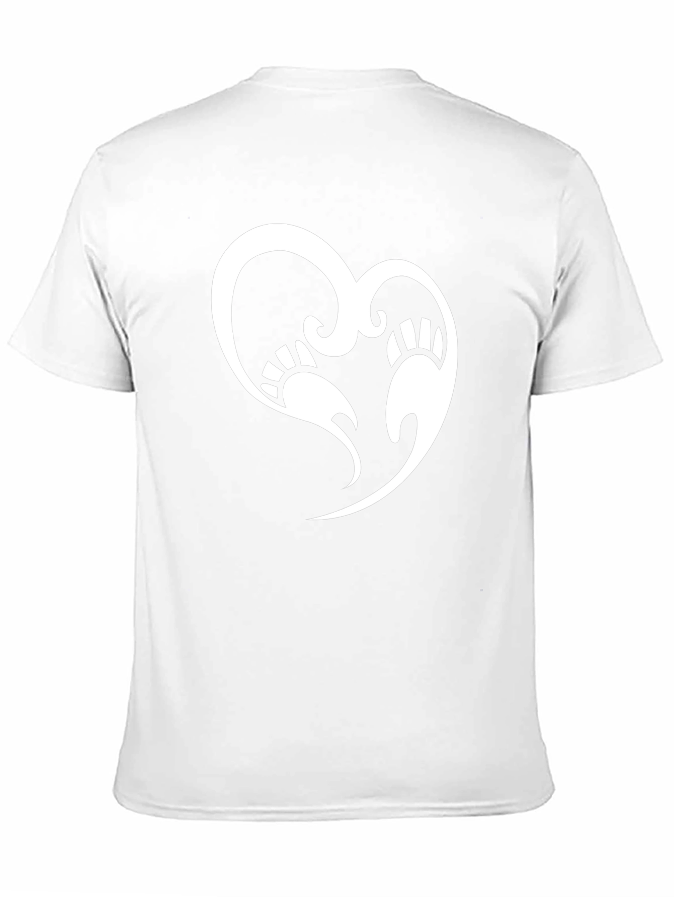 Bear Paw Heart Graphic T-Shirt - Black Casual Tee