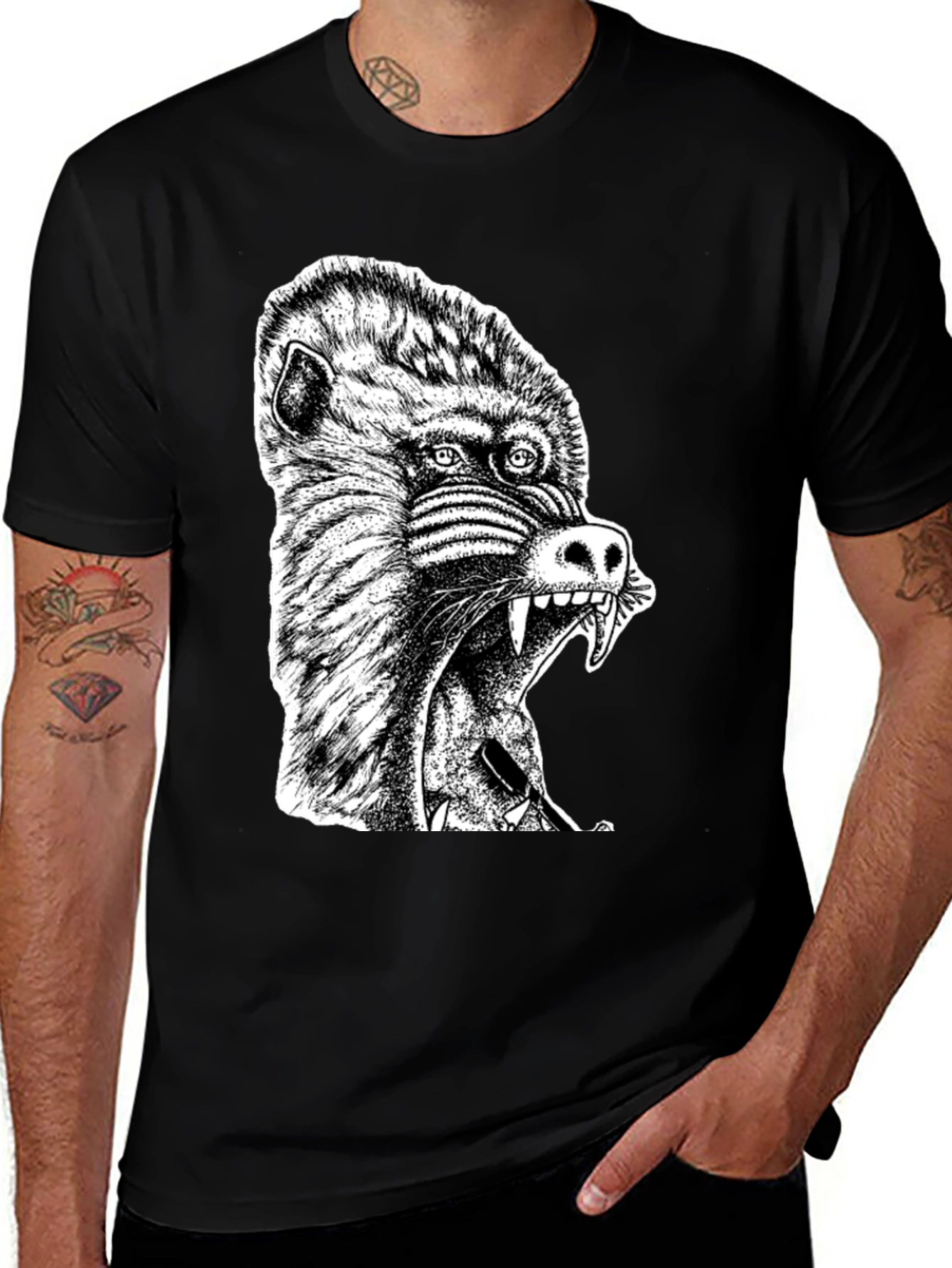 Mandrill Graphic T-Shirt - Mens Black Tee