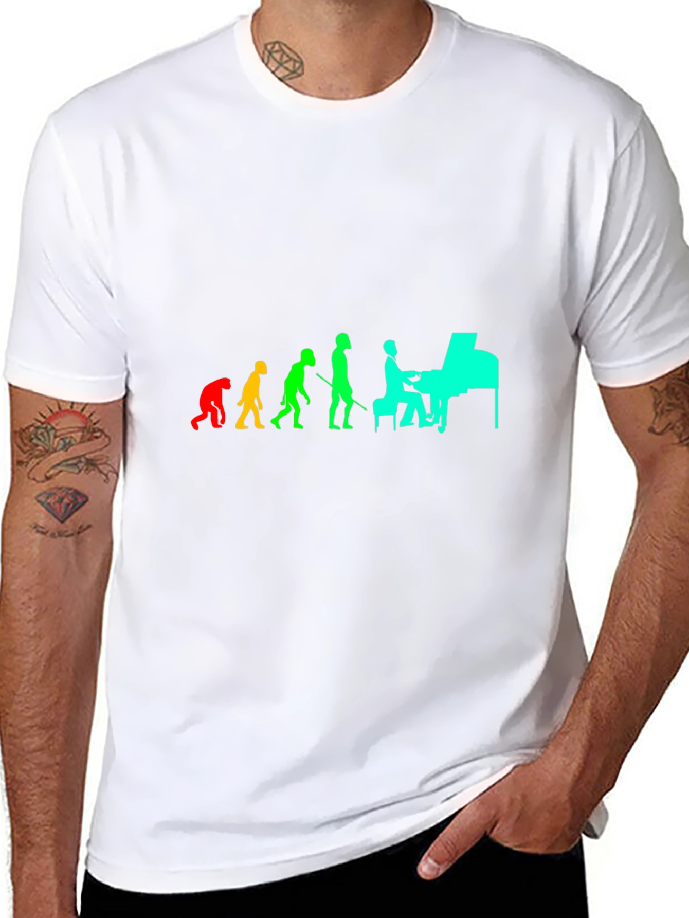 Evolution of Piano Player Tee