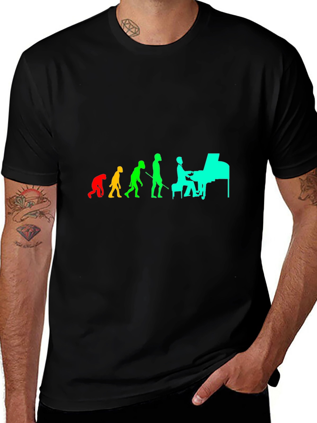 Evolution of Piano Player Tee
