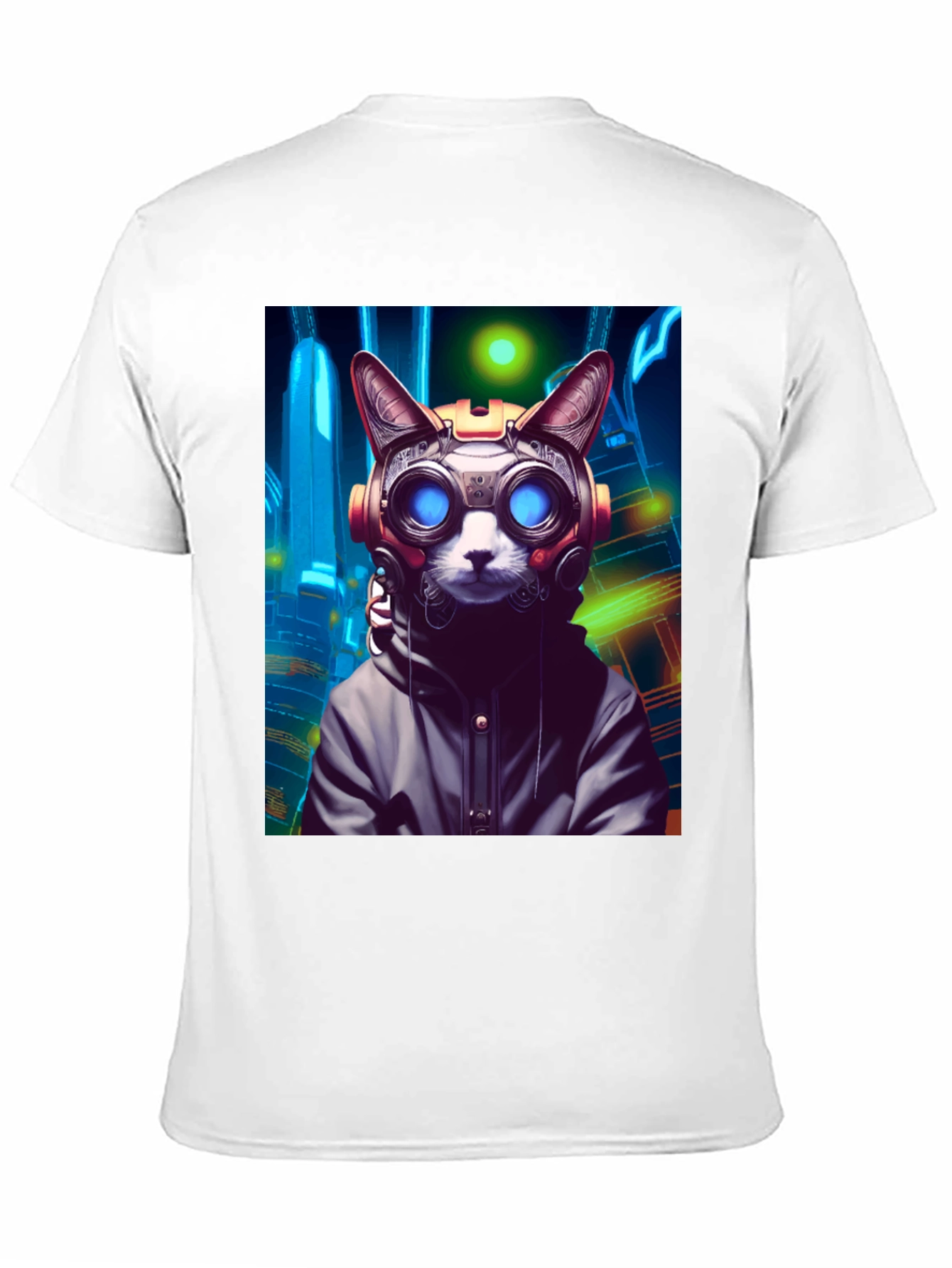 Cyberpunk Cat Graphic Tee - Unique Urban Style