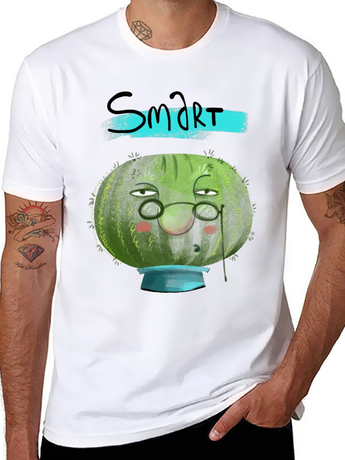 Smart Watermelon Graphic Tee - Unique Design