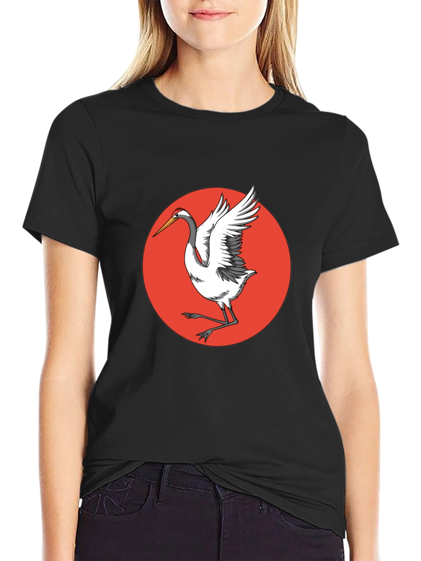 Crane Bird T-Shirt - Unique Graphic Tee