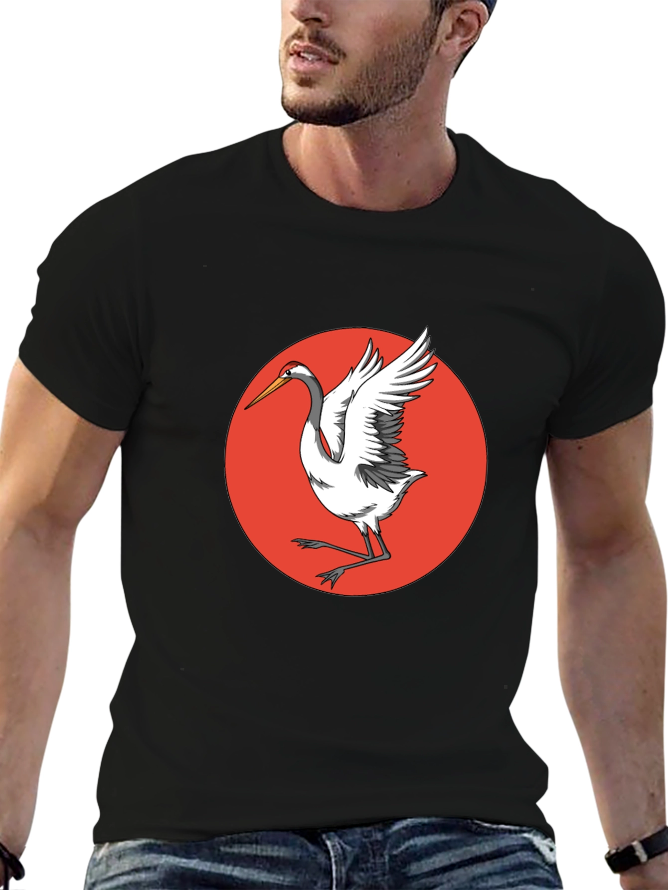 Crane Bird T-Shirt - Unique Graphic Tee
