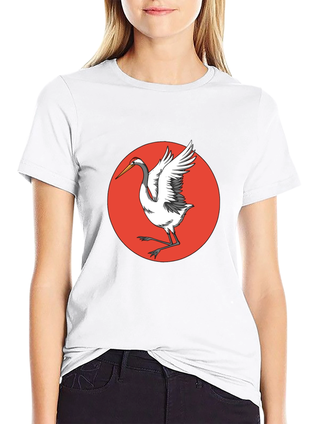 Crane Bird T-Shirt - Unique Graphic Tee