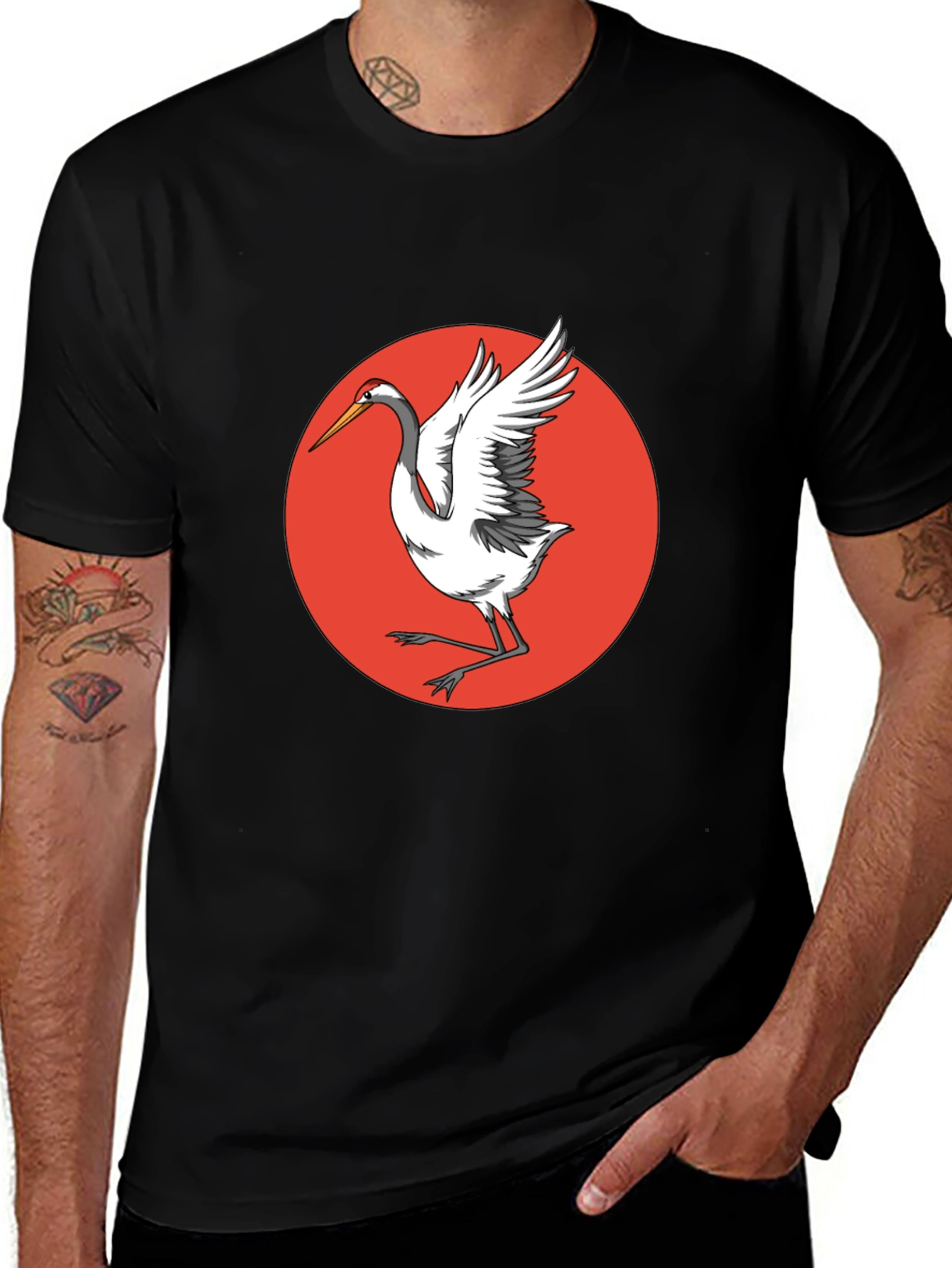 Crane Bird T-Shirt - Unique Graphic Tee