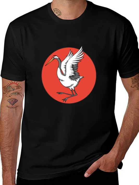 Crane Bird T-Shirt - Unique Graphic Tee