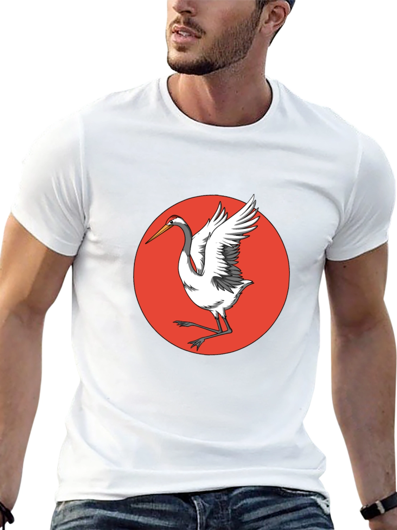 Crane Bird T-Shirt - Unique Graphic Tee