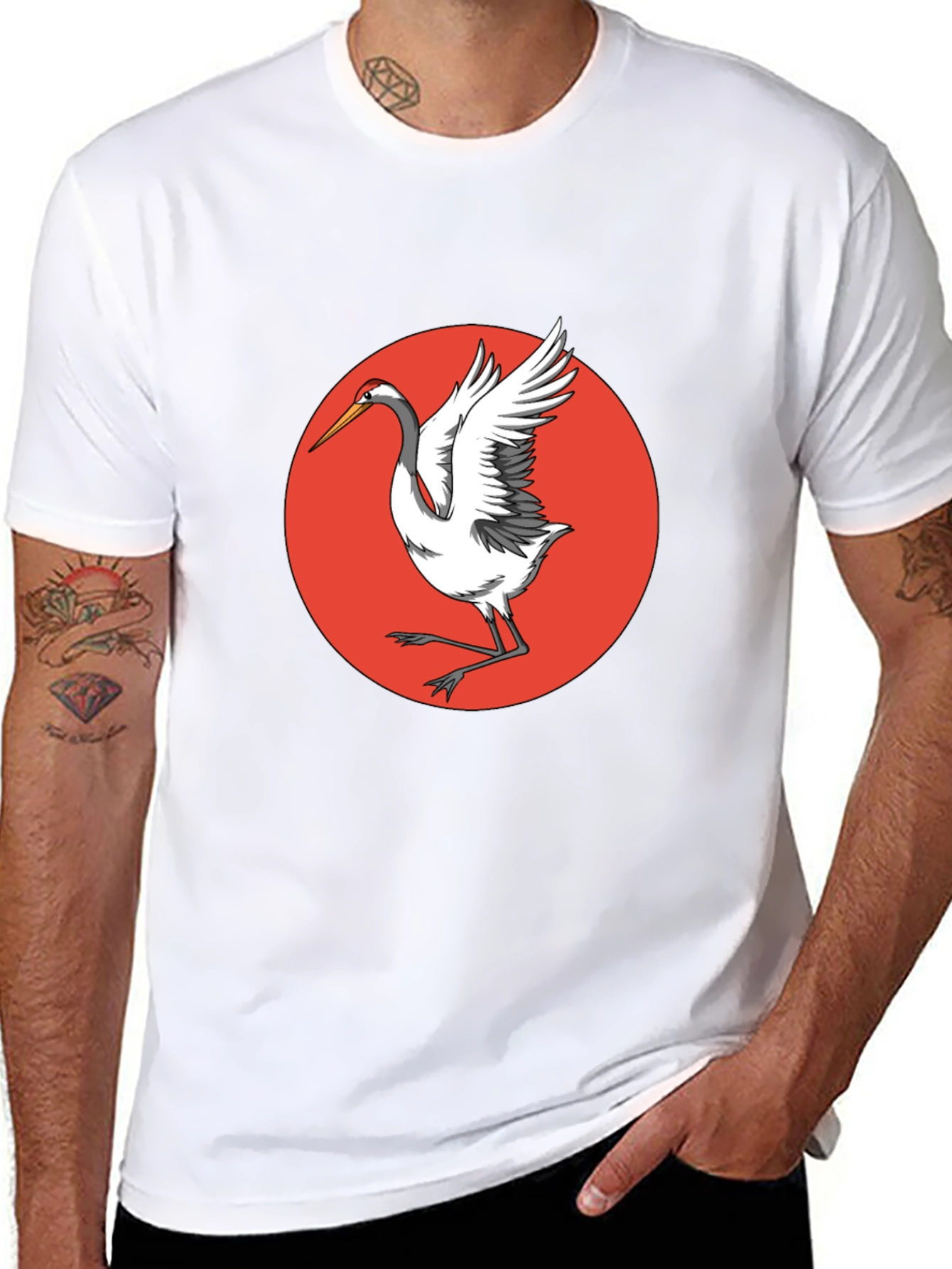 Crane Bird T-Shirt - Unique Graphic Tee